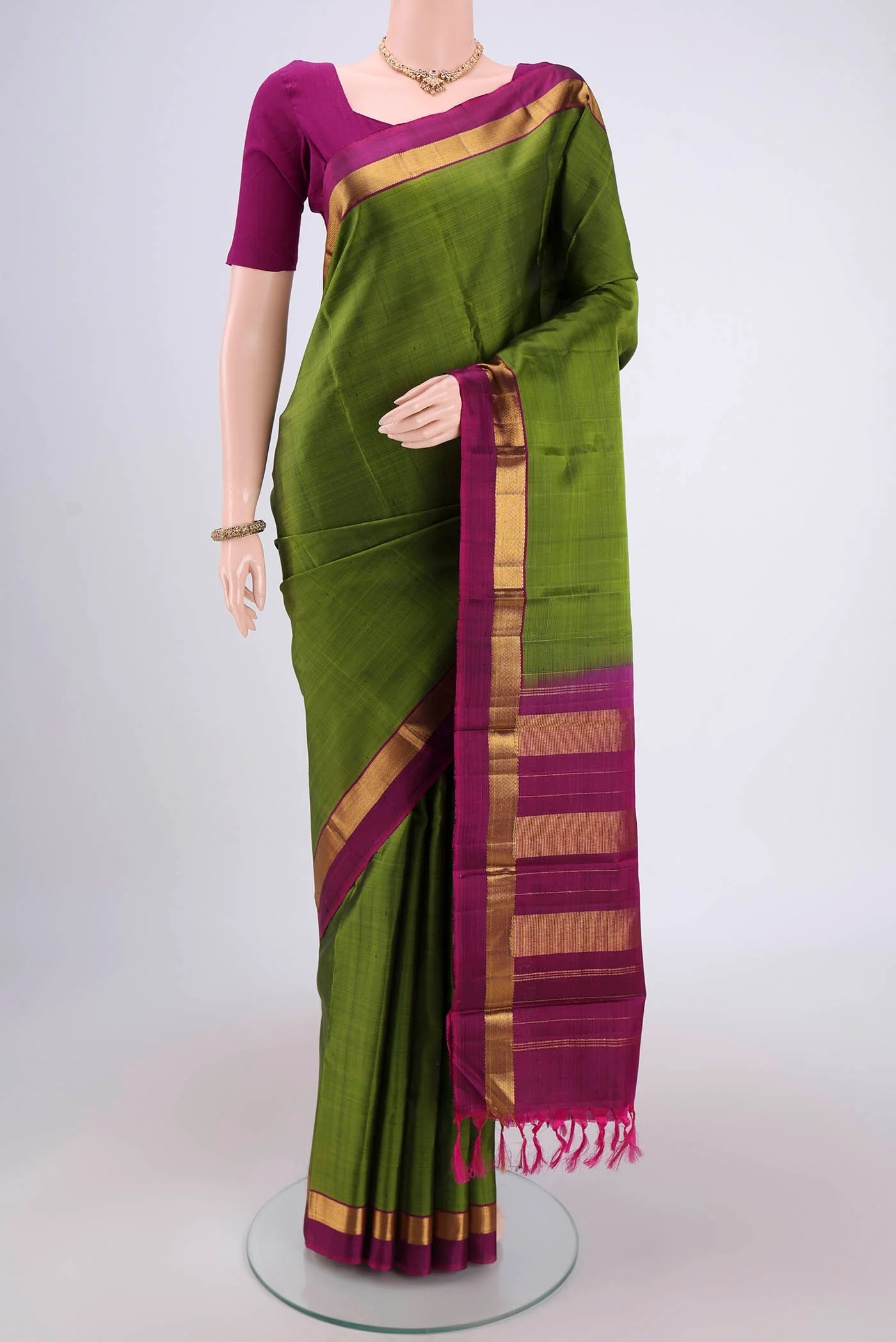 Mehandi Green Kanjivaram Silk Saree