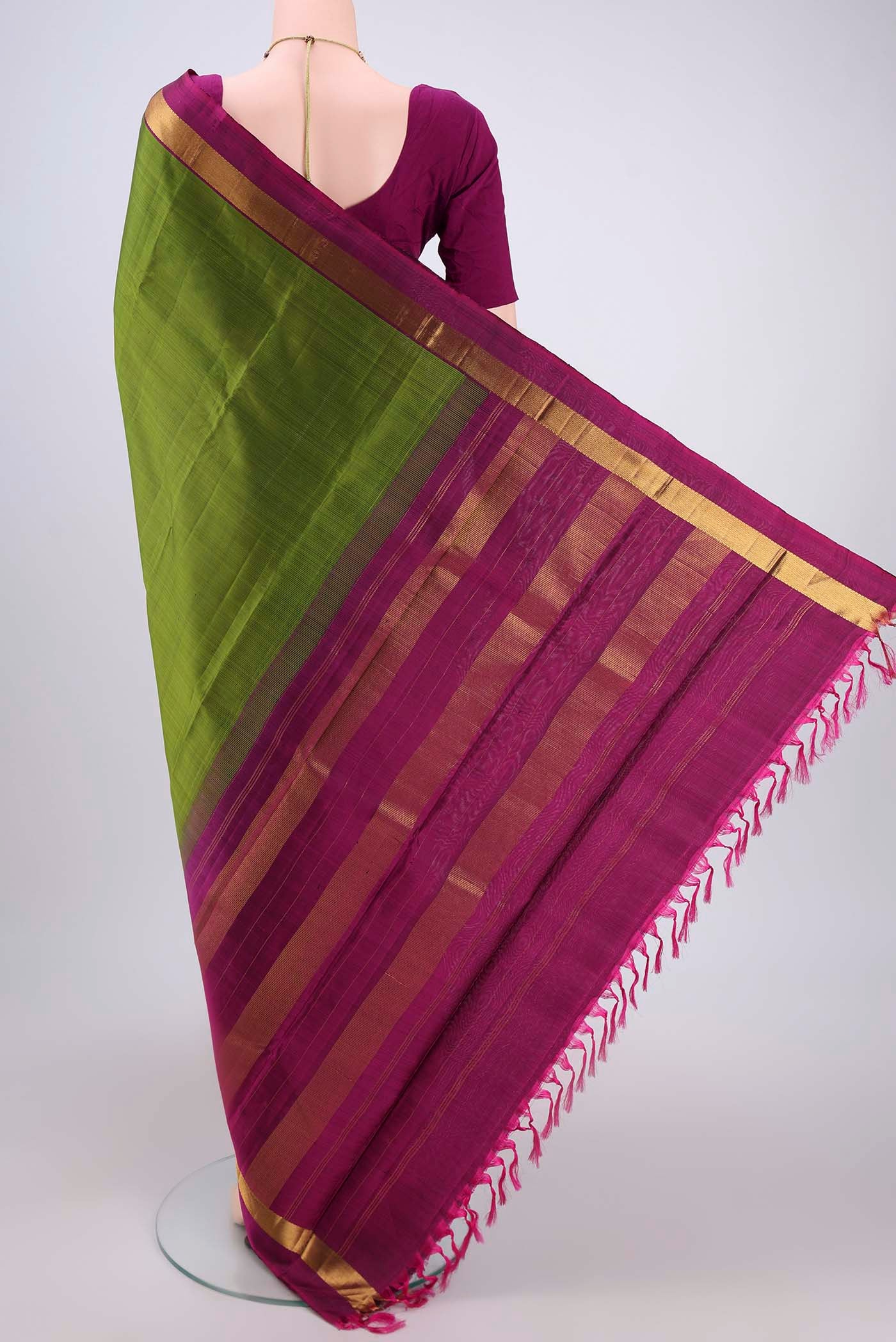 Mehandi Green Kanjivaram Silk Saree - Image 3