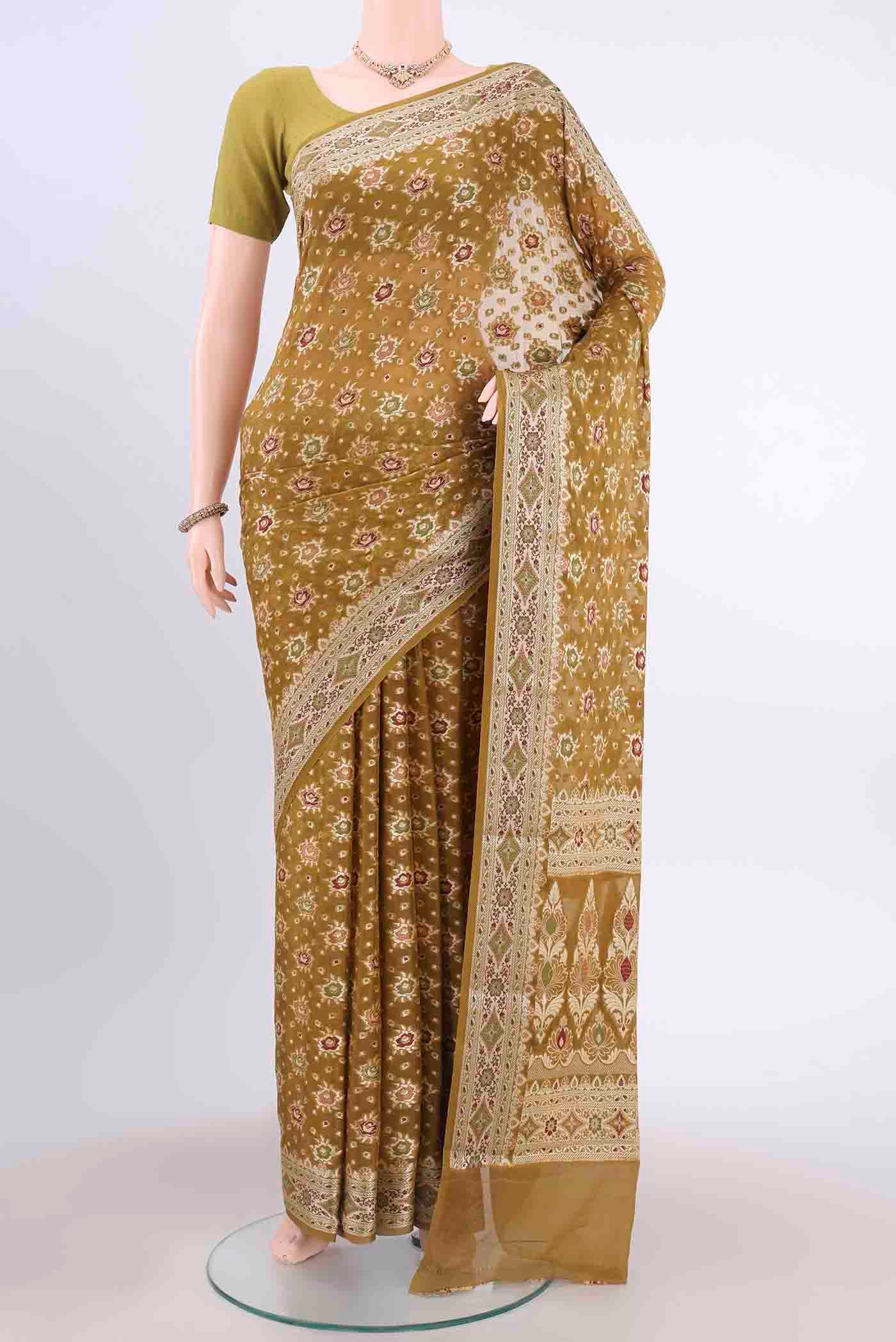 Mehandi Green Mysore Georgette Saree