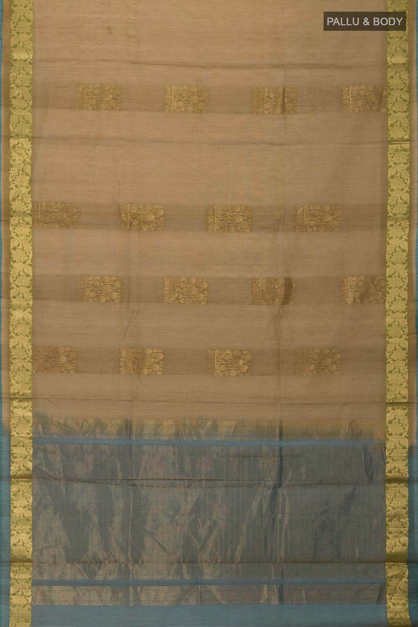 Mehandi Green Silk Cotton Saree - Image 2