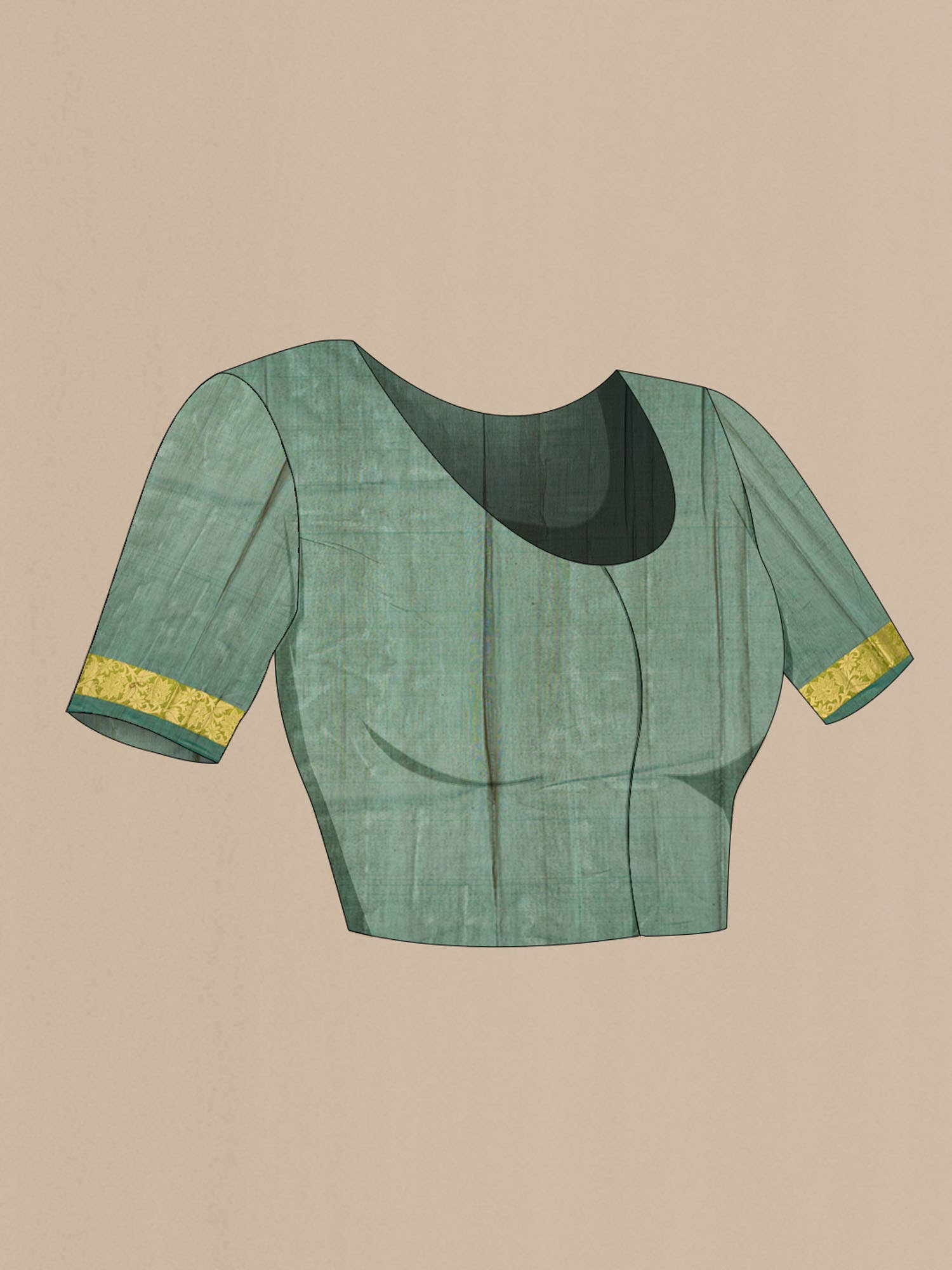 Mehandi Green Silk Cotton Saree - Image 3