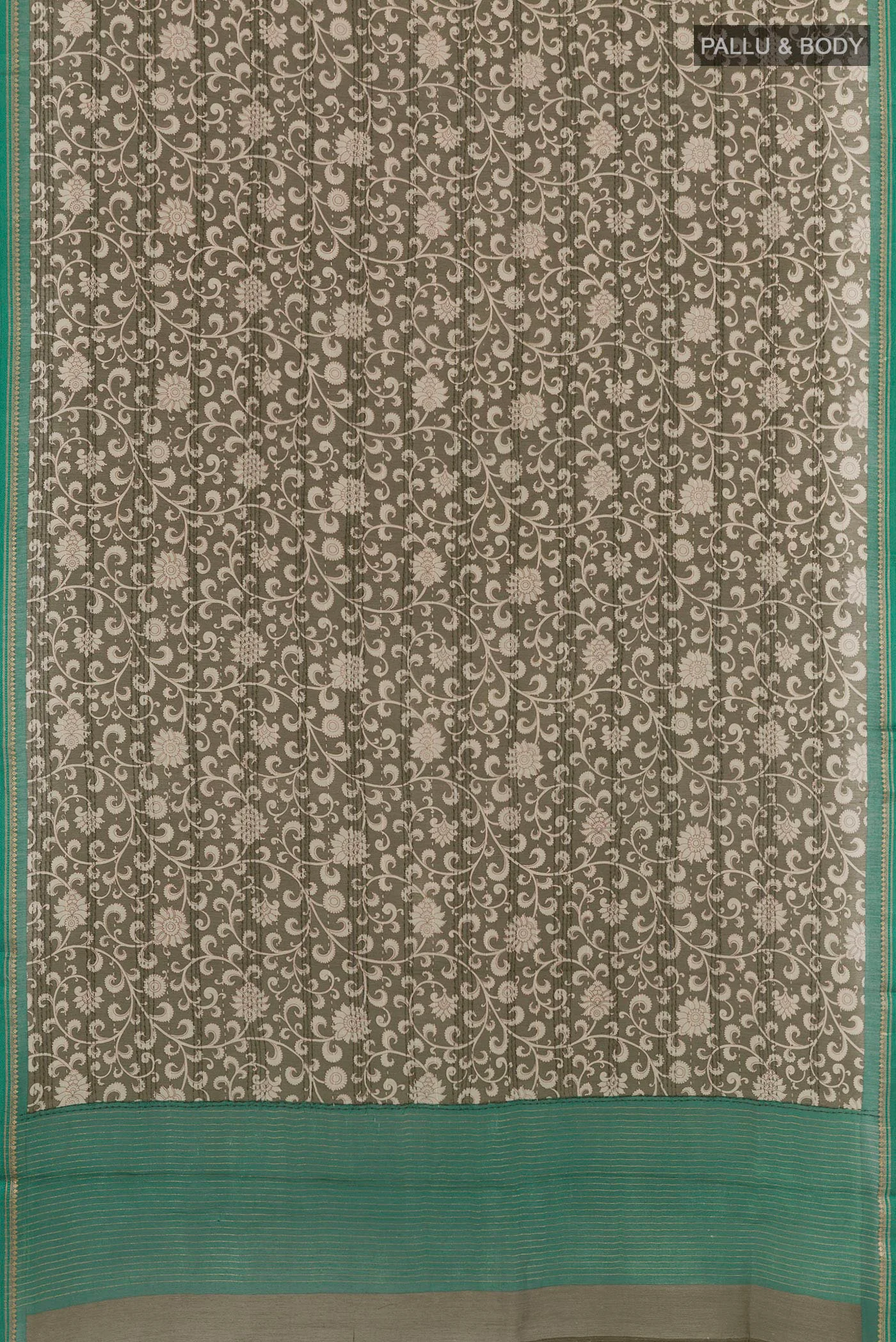 Mehandi Green Tussar Silk Saree - Image 3