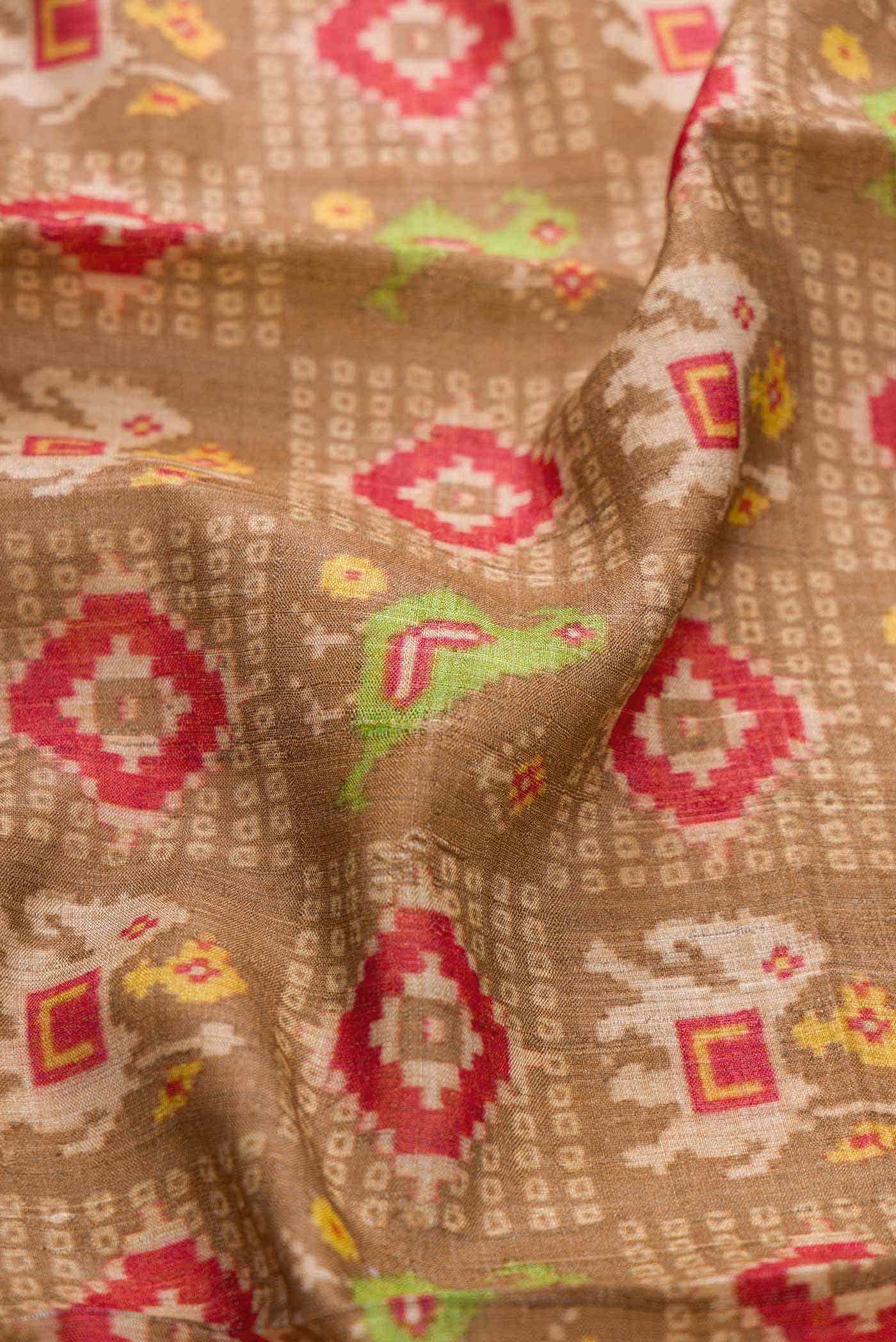 Brown Tussar Silk Saree - Image 2