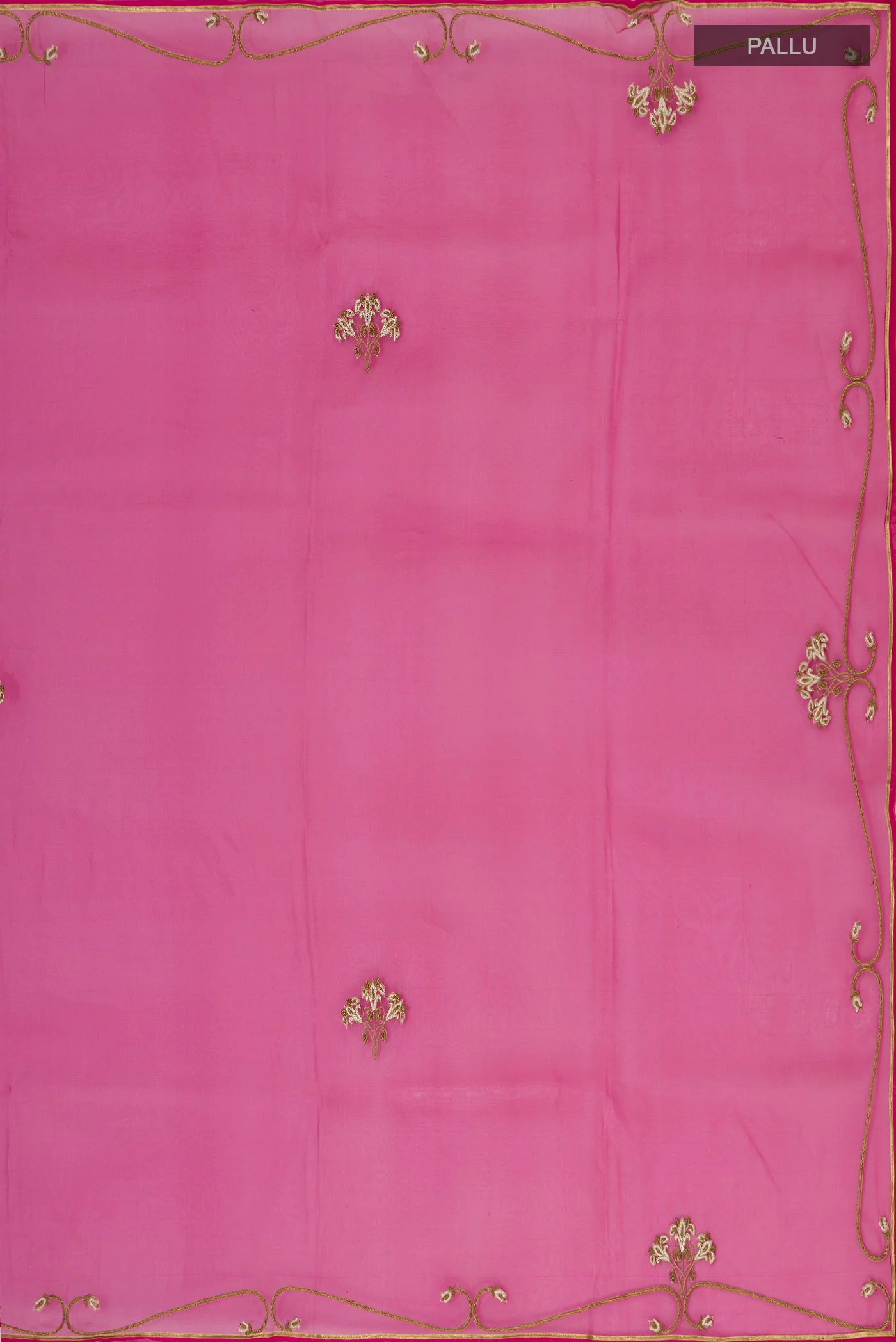 Meher- Hot Pink Organza Silk Saree - Image 8