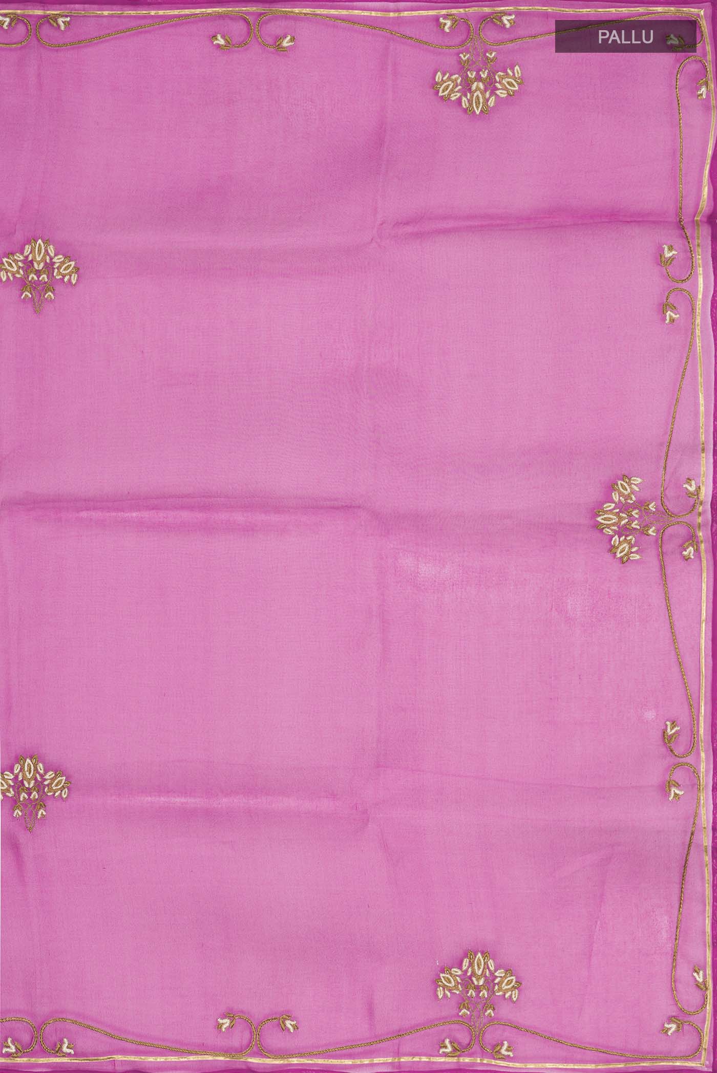 Meher-Magenta Organza Silk Saree - Image 6