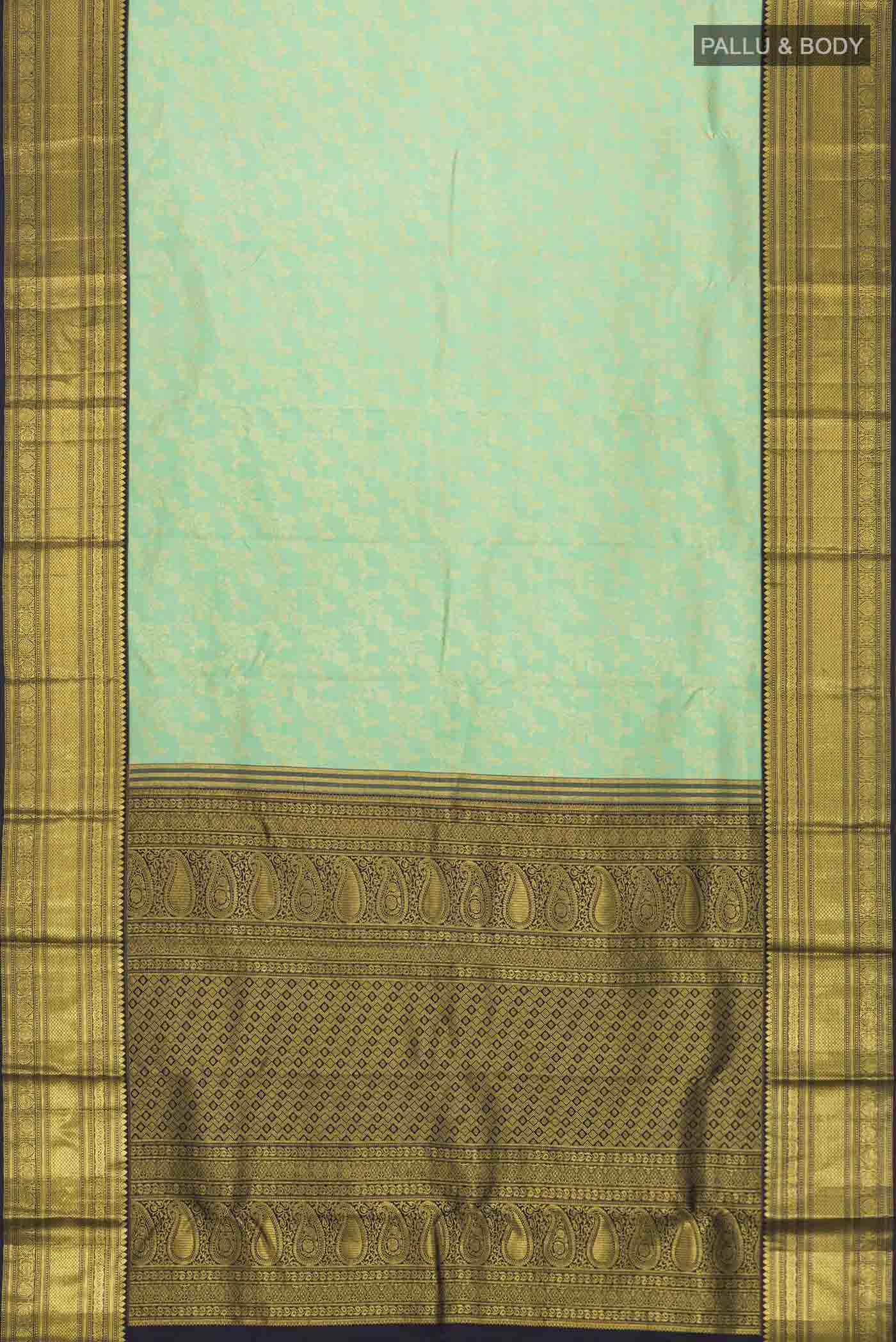 Mint Green Kanchipuram Silk Saree - Image 6
