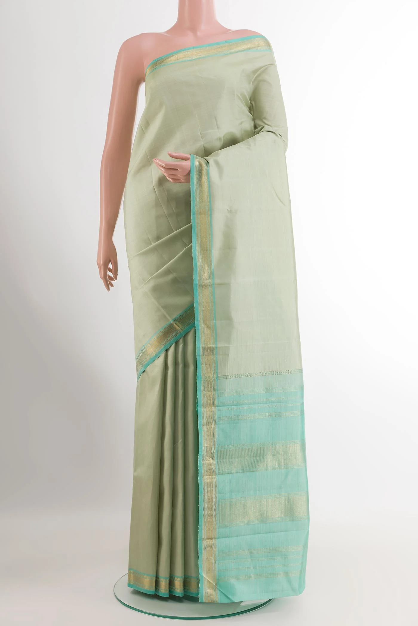 Light Green Kanjivaram Silk Saree