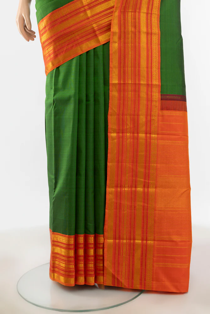 Green Kanjivaram Silk Saree - Image 3