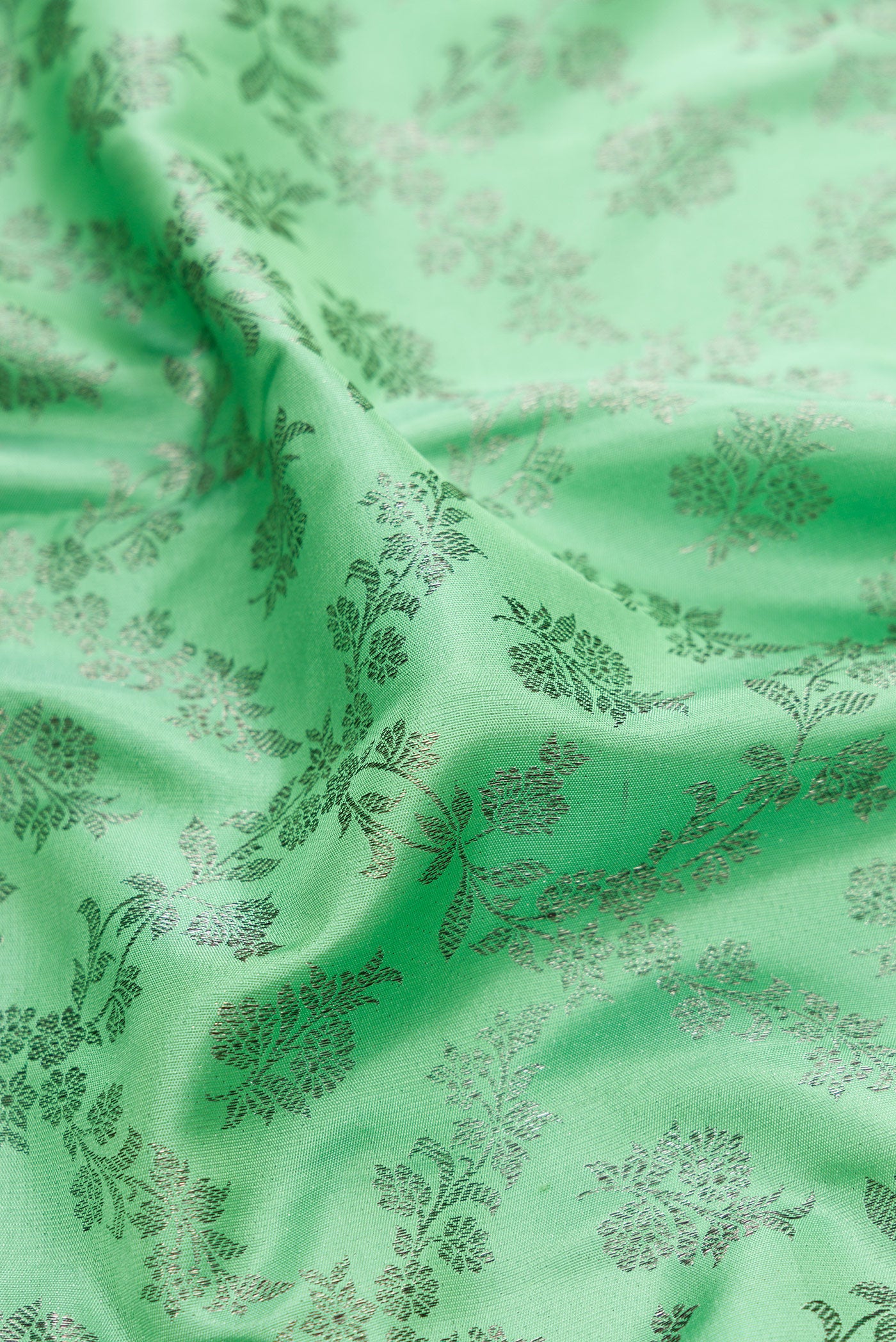Mint Green Kanjivaram Silk Saree - Image 2