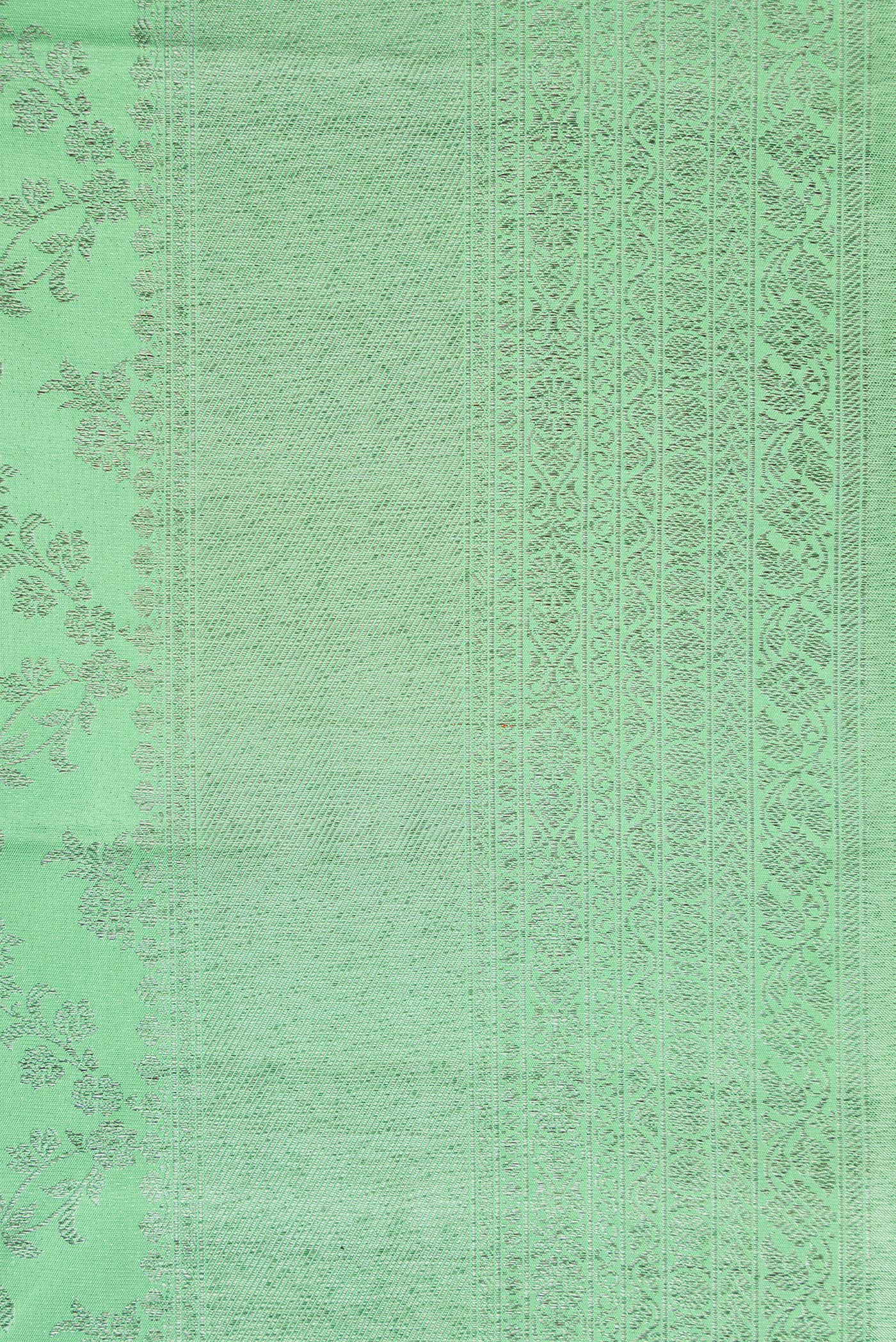 Mint Green Kanjivaram Silk Saree - Image 3