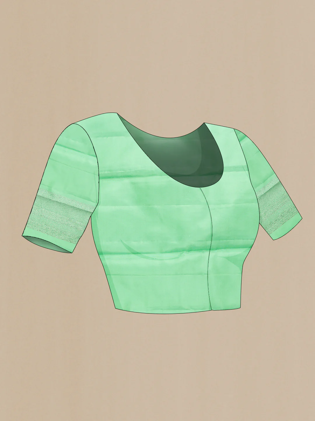 Mint Green Kanjivaram Silk Saree - Image 5