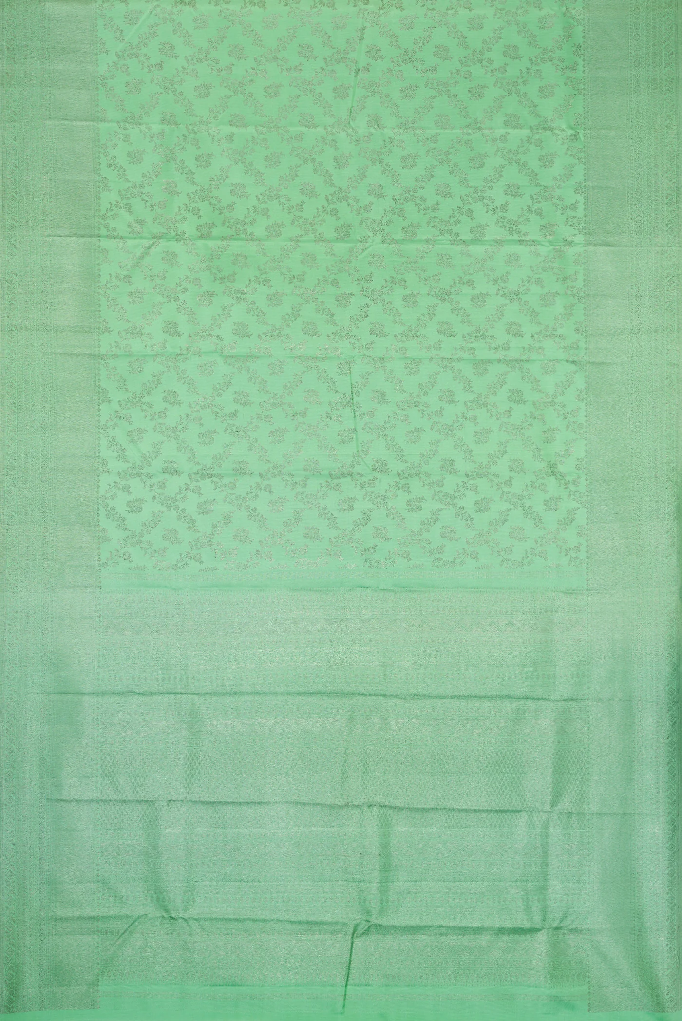 Mint Green Kanjivaram Silk Saree - Image 6