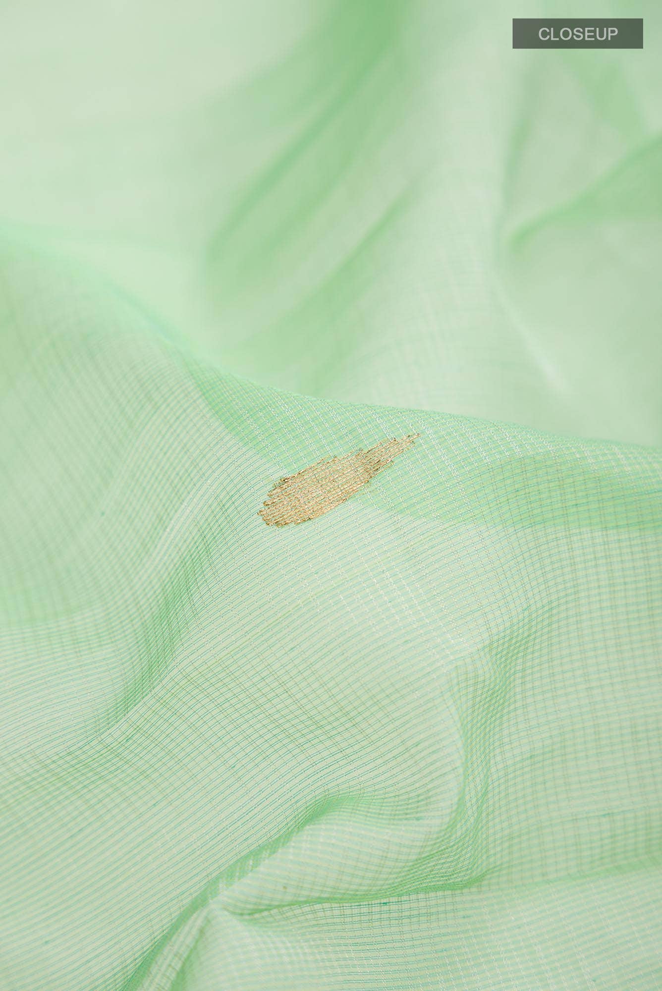 Mint Green Kota Silk Saree - Image 2