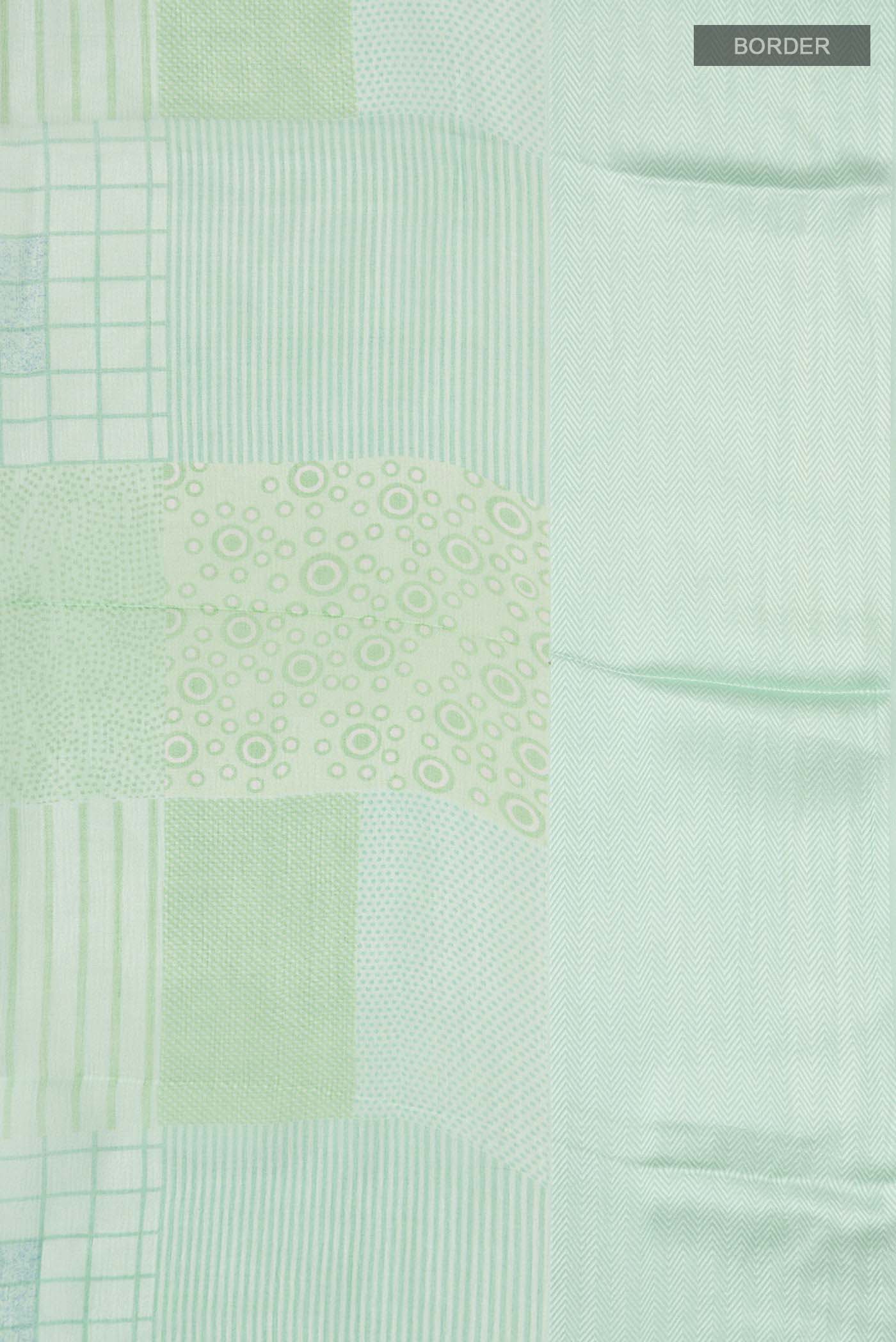 Mint Green Mysore Chiffon Saree - Image 3