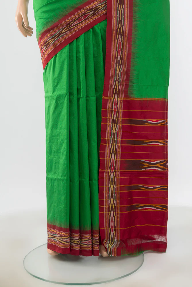 Green Pochampally Silk Saree - Image 3
