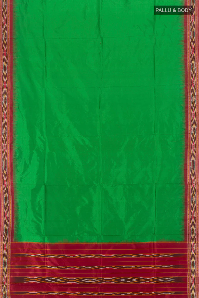 Green Pochampally Silk Saree - Image 4