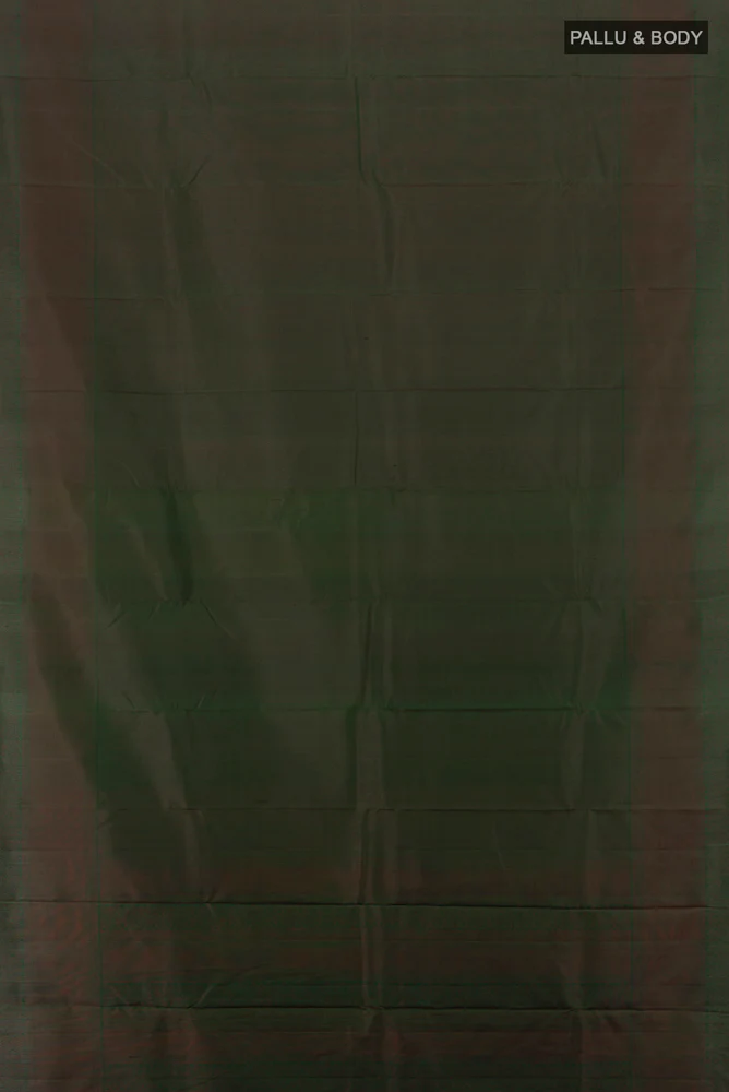 Bottle Green with Brown Color Soft Silk Saree - Image 5
