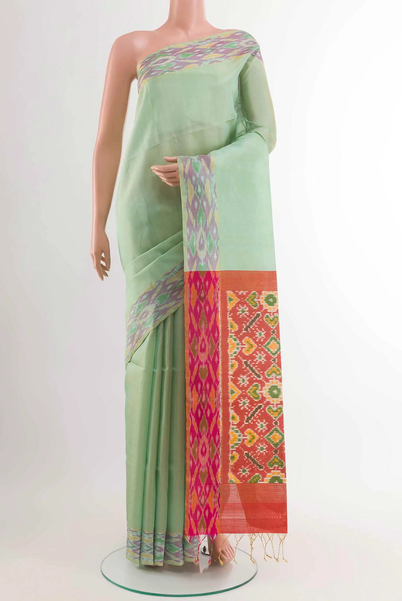 Mint Green Soft Silk Saree