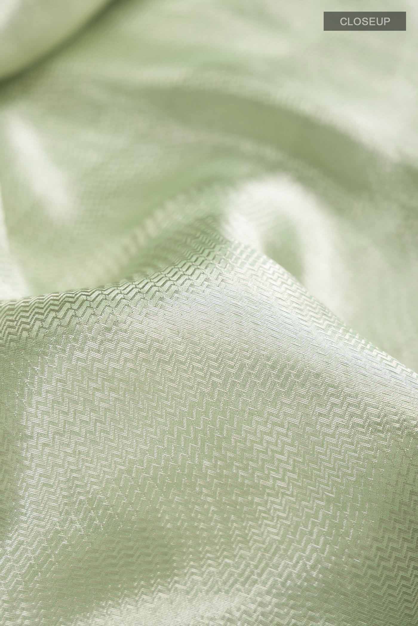 Mint Green Tissue Silk Saree - Image 2