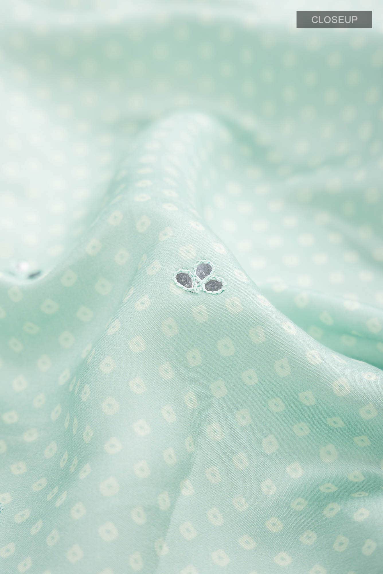 Mint Green Tussar Silk Saree - Image 2