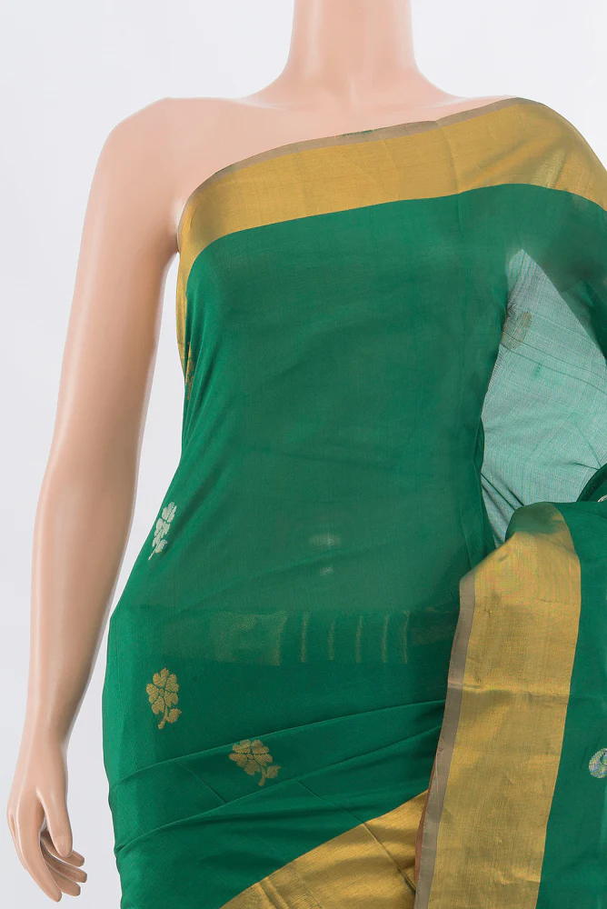 Green Uppada Silk Saree - Image 2