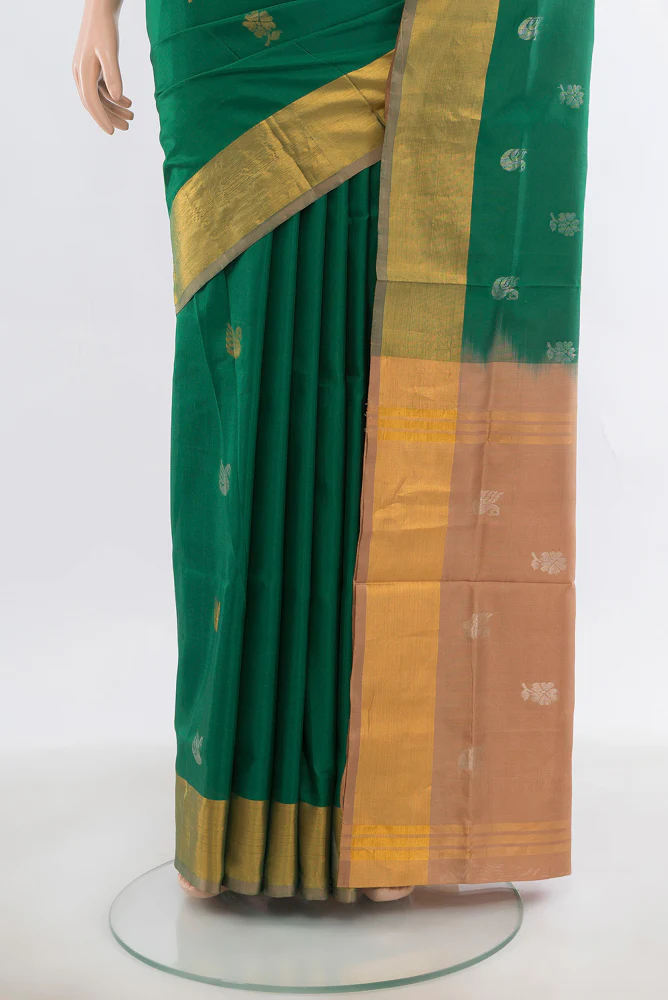 Green Uppada Silk Saree - Image 3