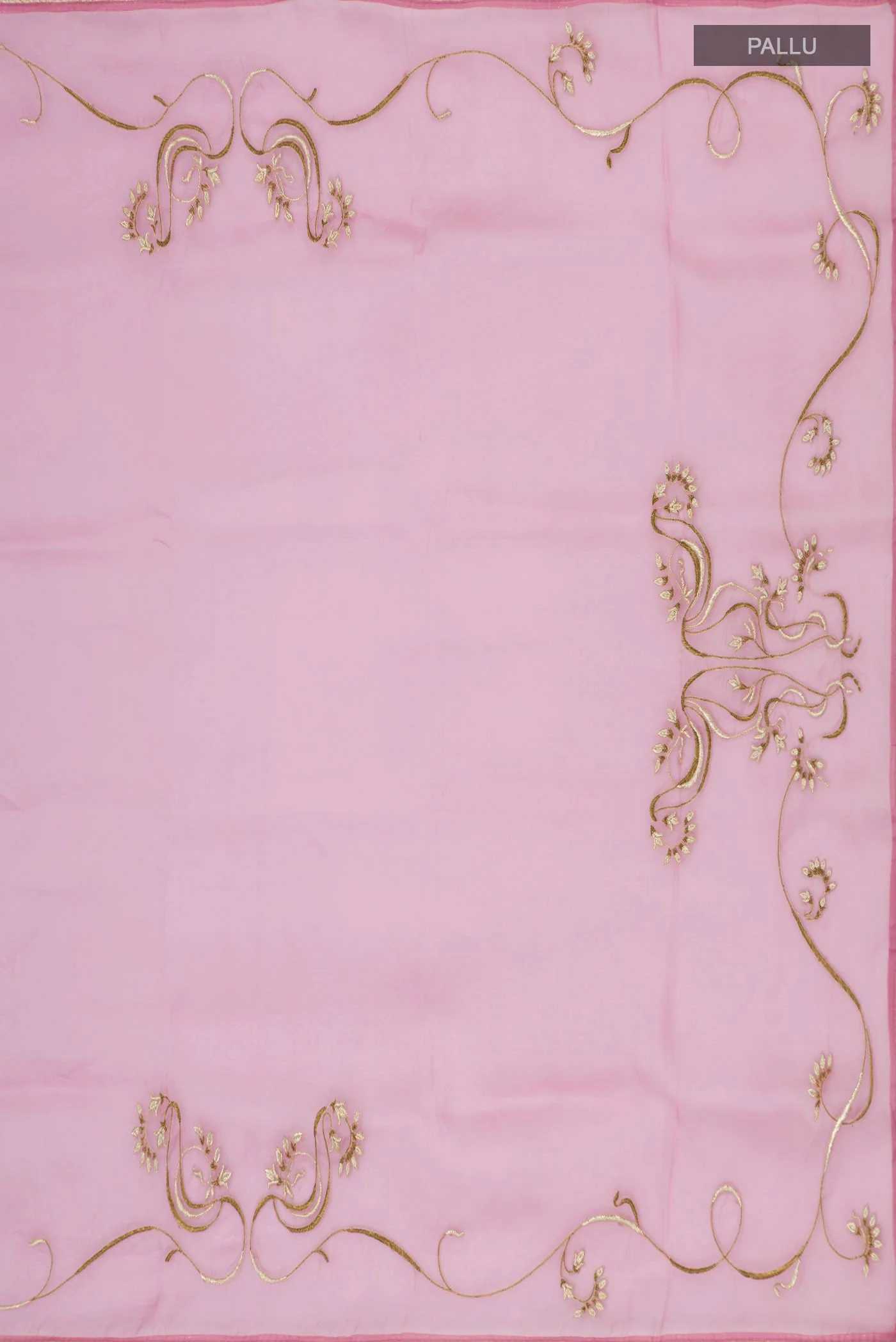Mira-Baby pink Organza Silk Saree - Image 6