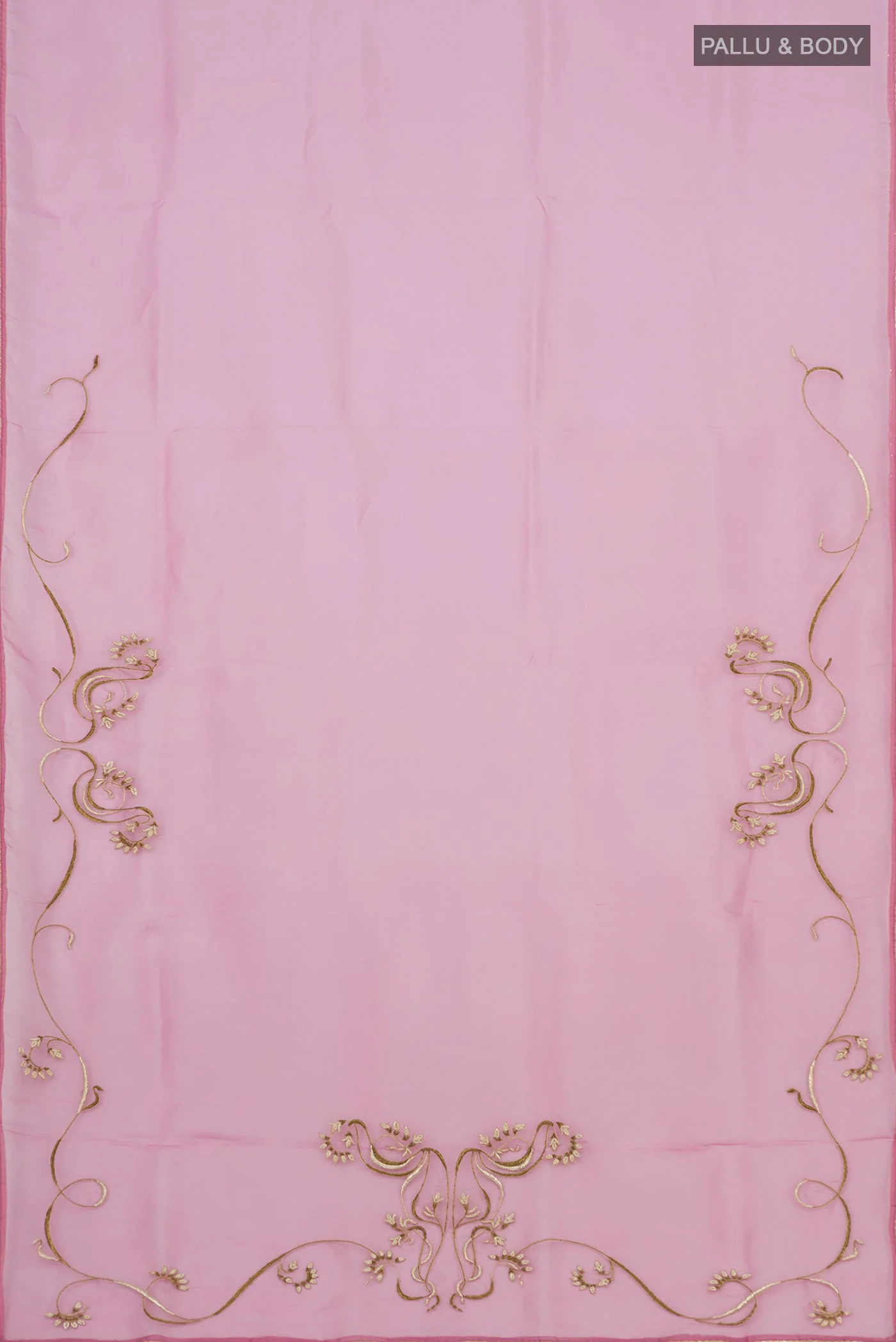 Mira-Baby pink Organza Silk Saree - Image 7