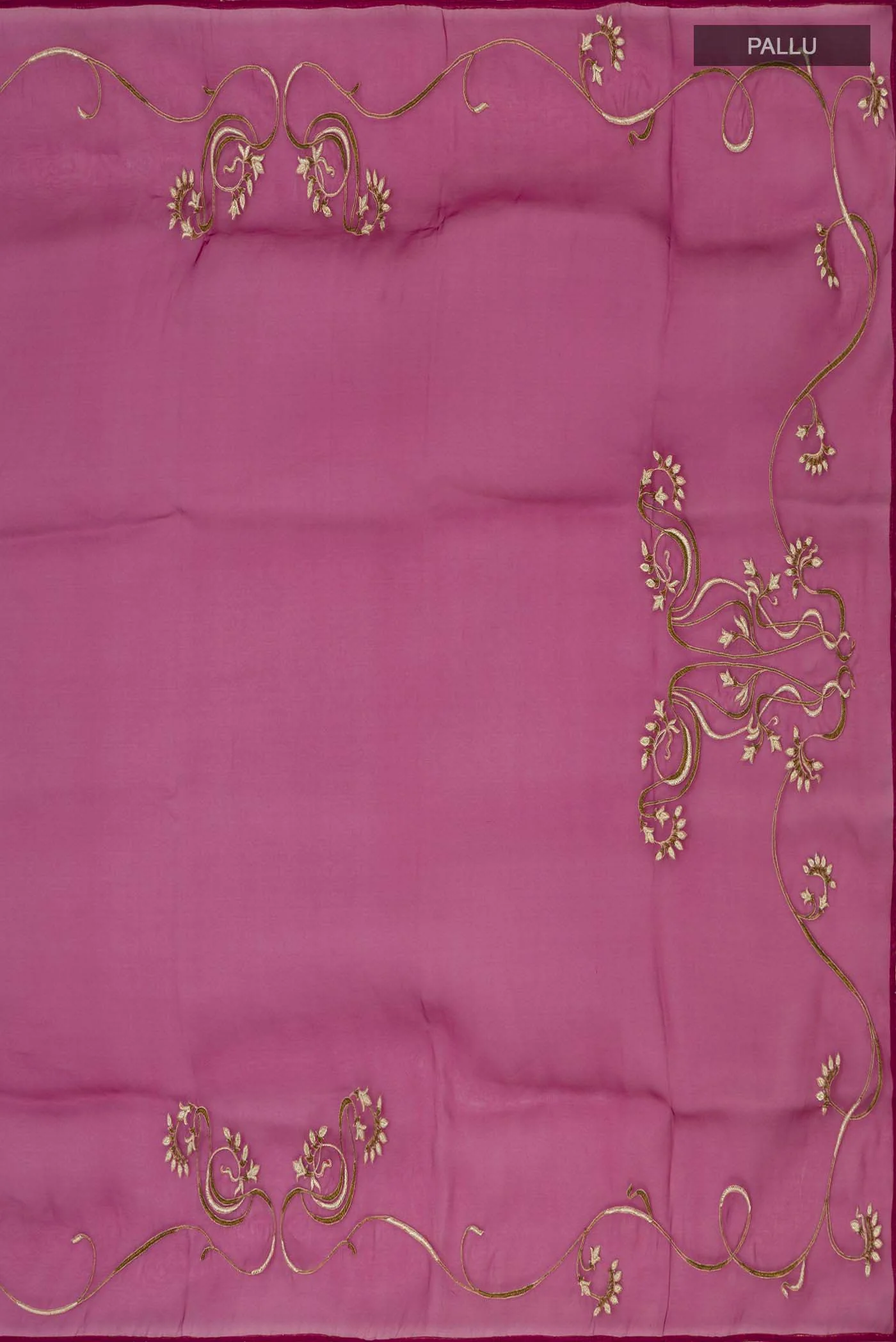Mira-Burgundy Organza Silk Saree - Image 6