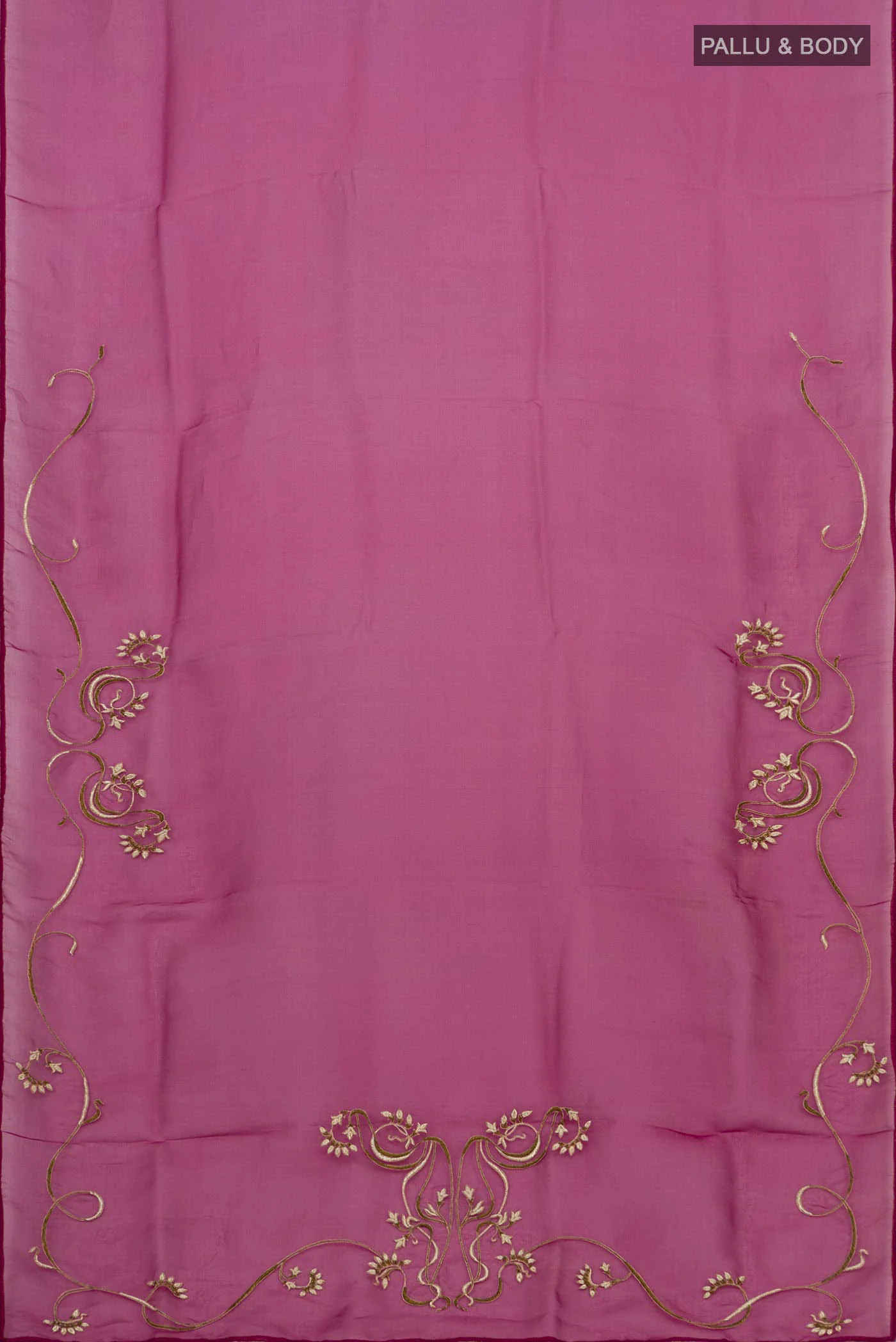 Mira-Burgundy Organza Silk Saree - Image 7