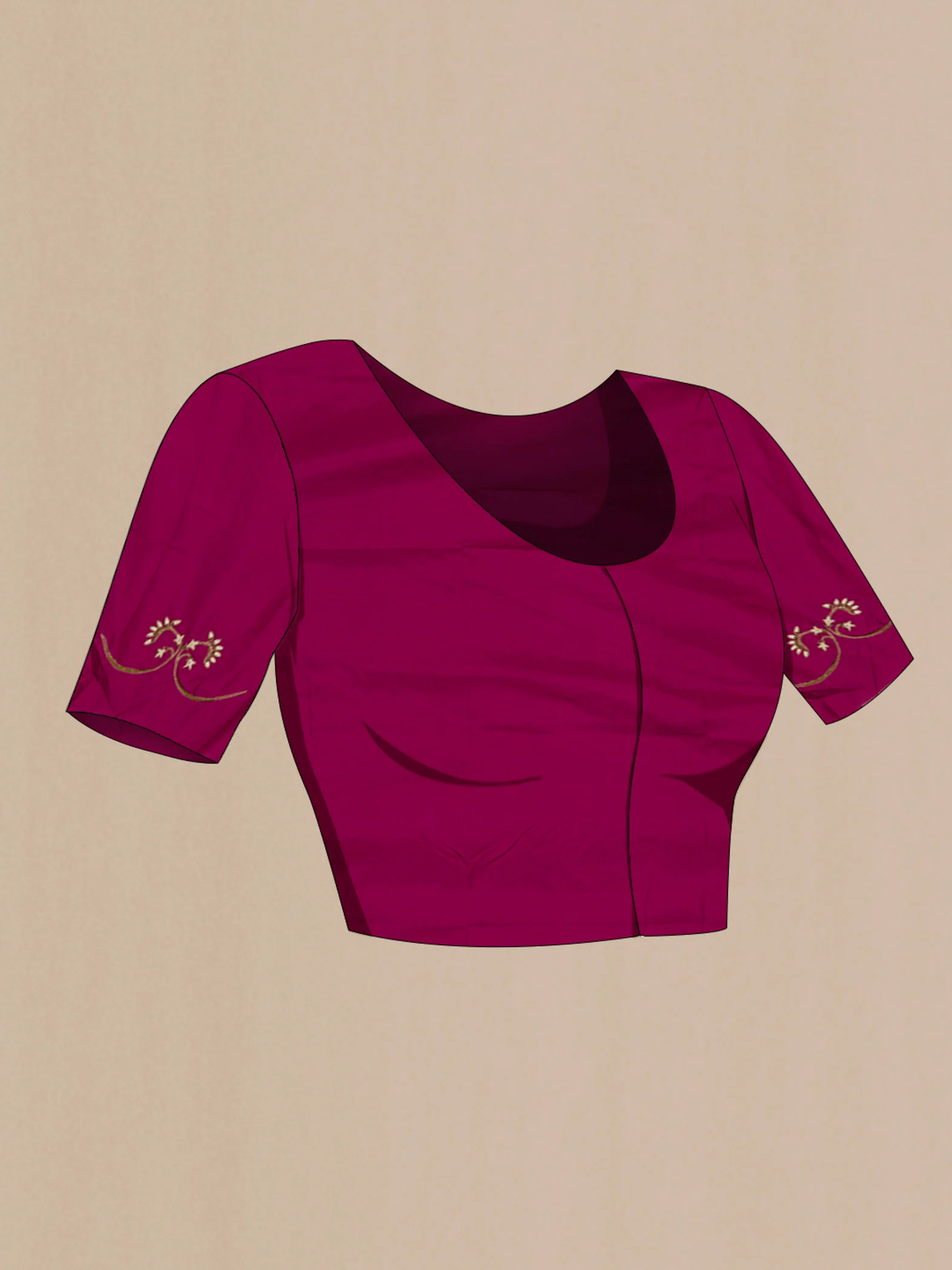 Mira-Burgundy Organza Silk Saree - Image 8