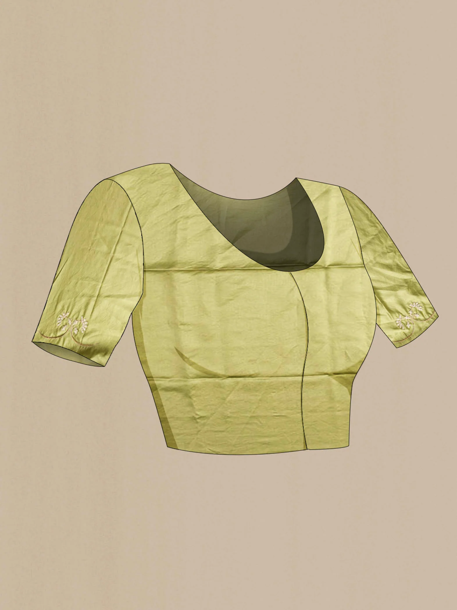 Mira-Green Organza Silk Saree - Image 8