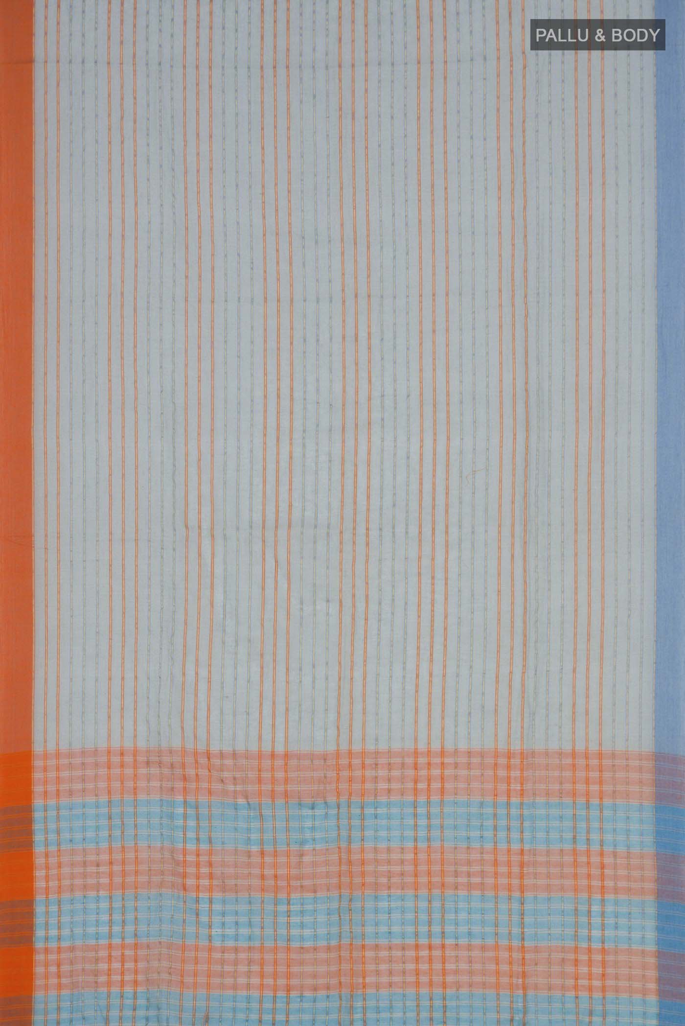 Mishri-Light Blue Cotton Saree - Image 7