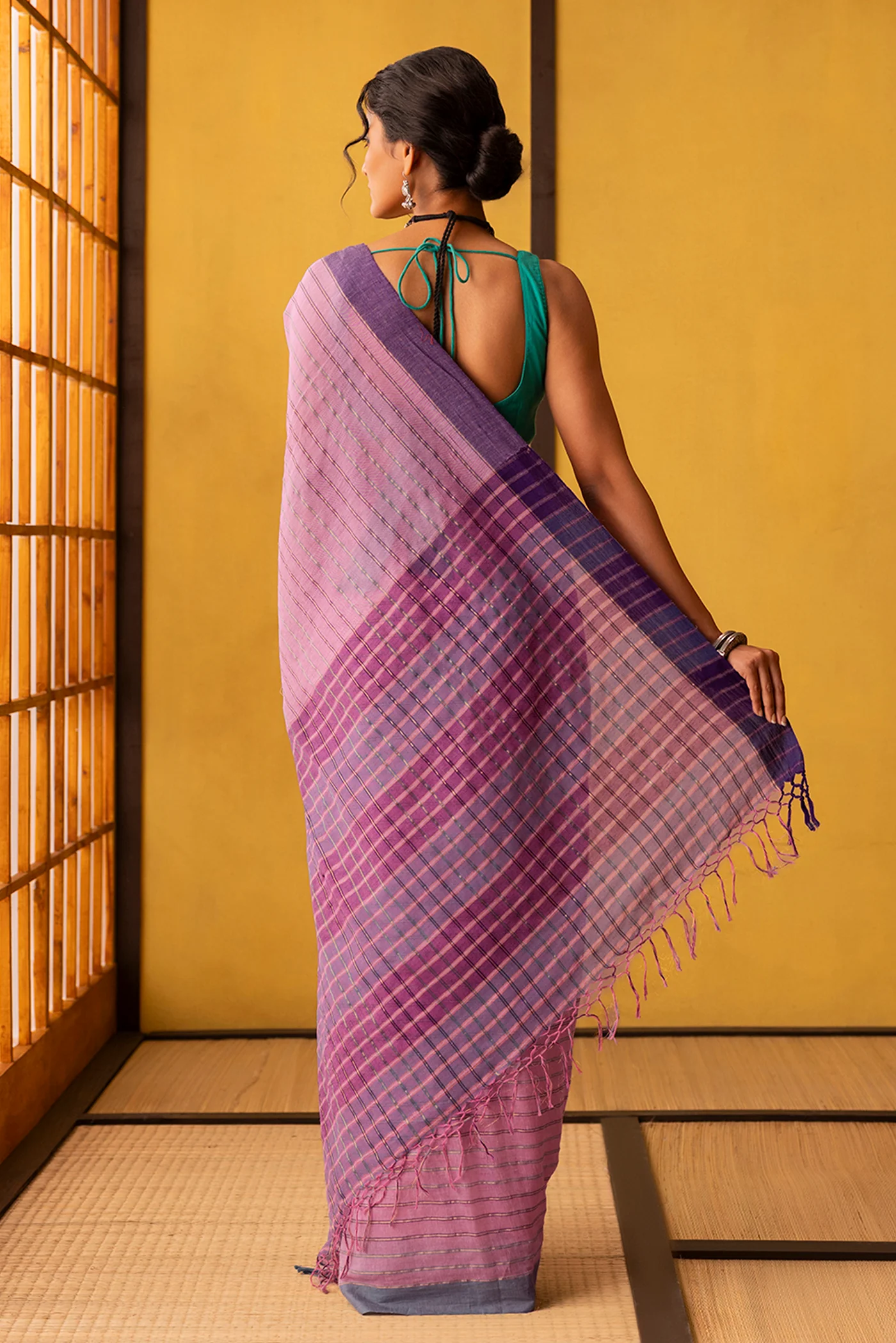 Mishri-Light Pink Cotton Saree - Image 6