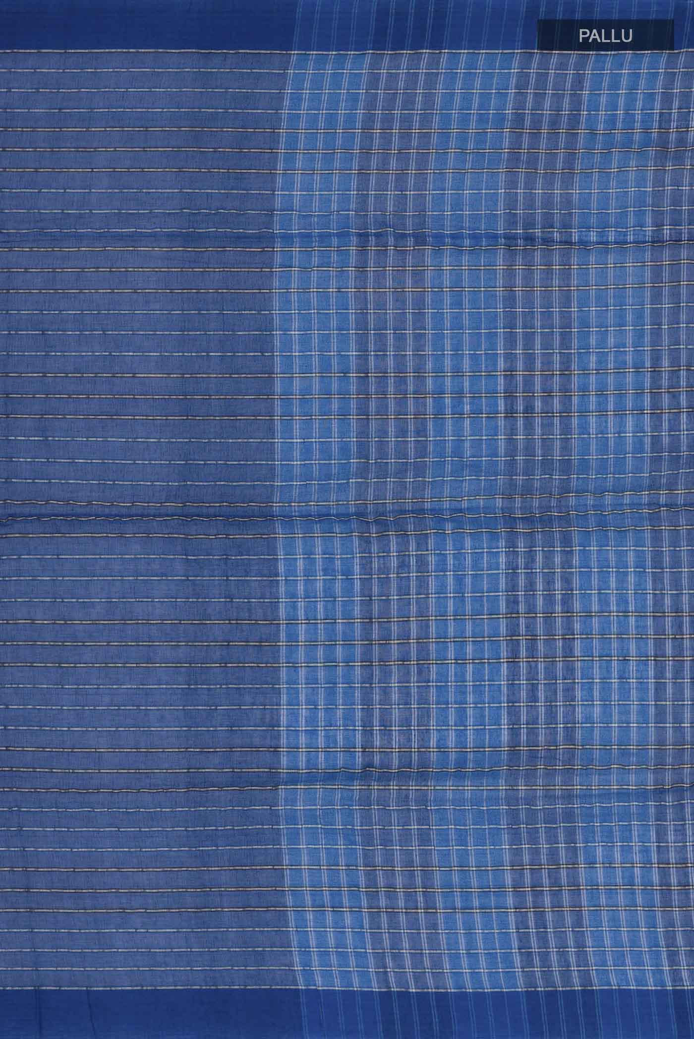 Mishri-Navy Blue Cotton Saree - Image 8