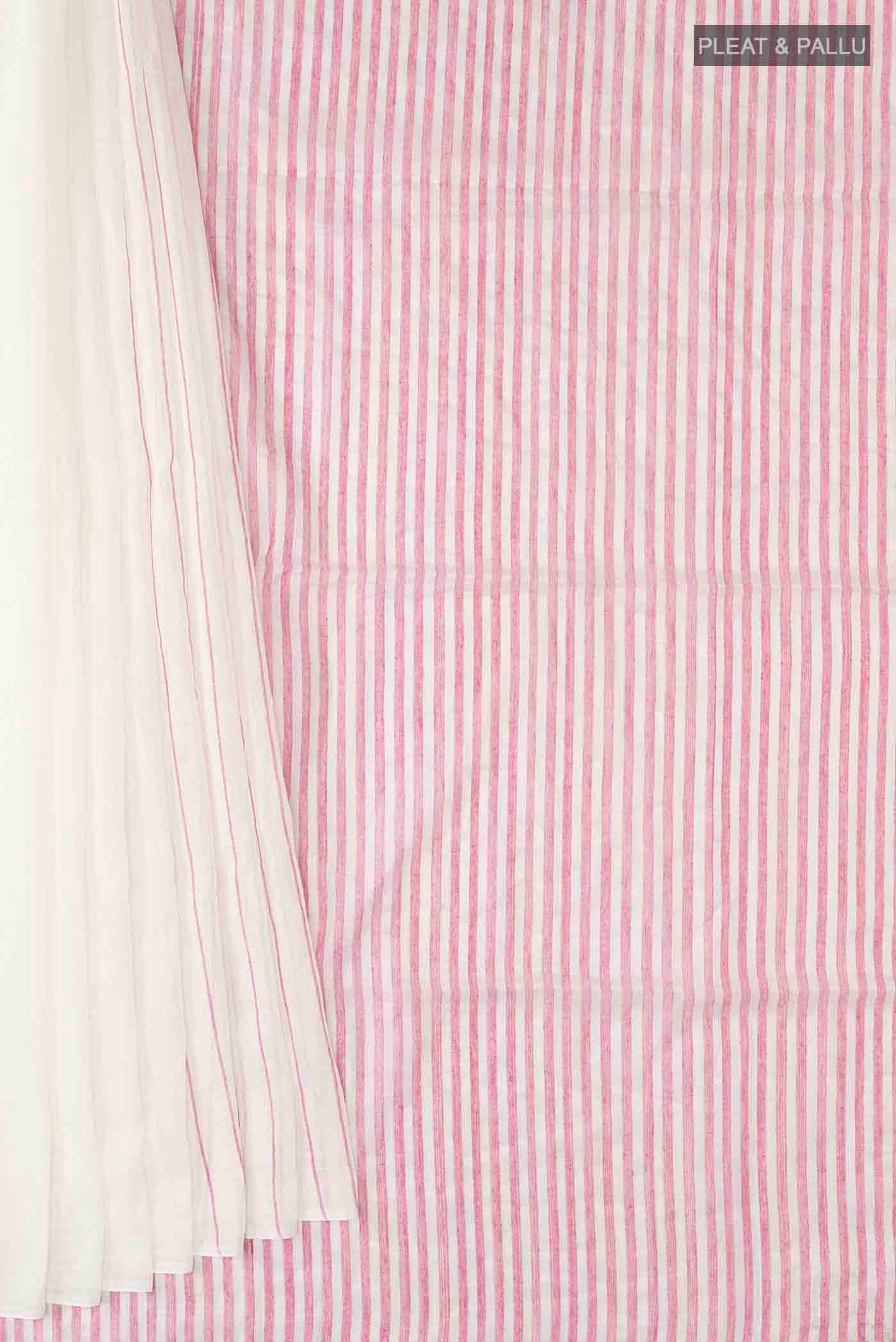 Mogra-White Cotton Saree - Image 3
