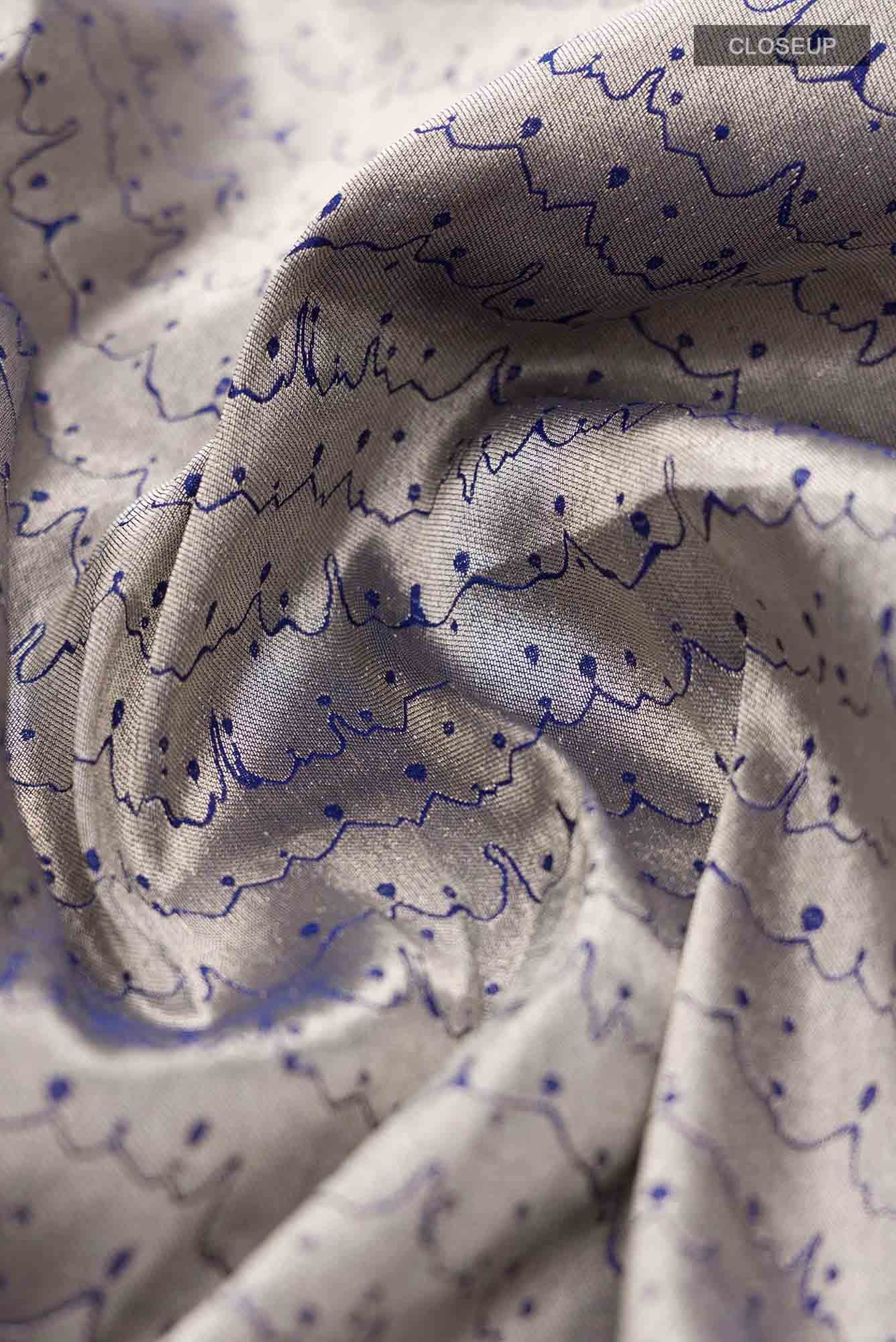 Molten-Blue Banarasi Silk Saree - Image 3