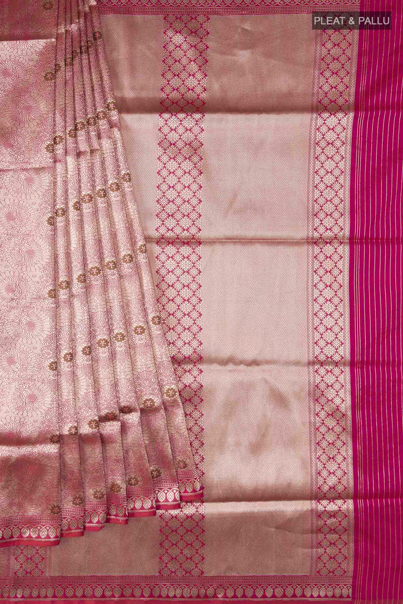 Mor-Red Banarasi Silk Saree - Image 8