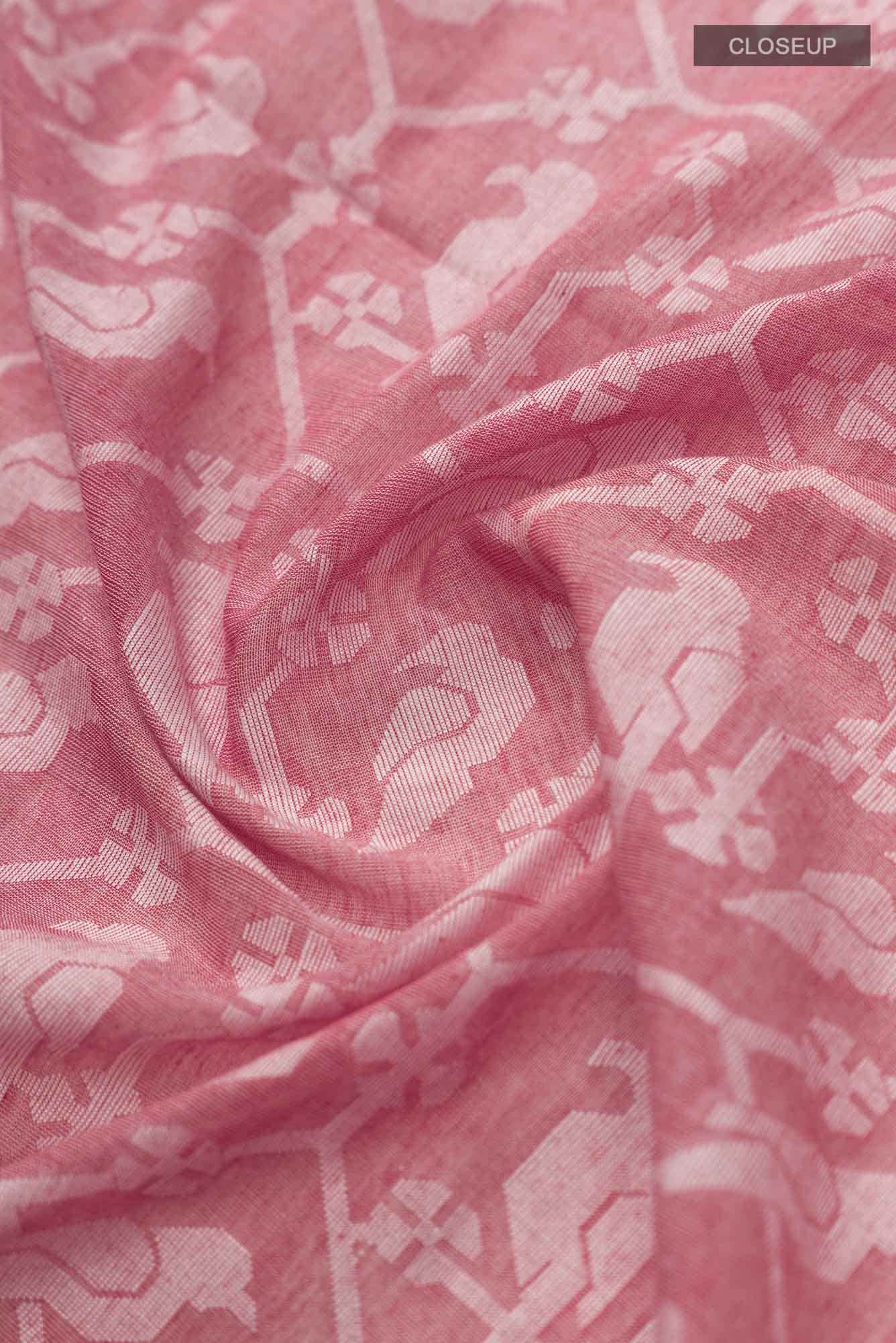 Mrinmayi-Peach Bengal Cotton Saree - Image 3
