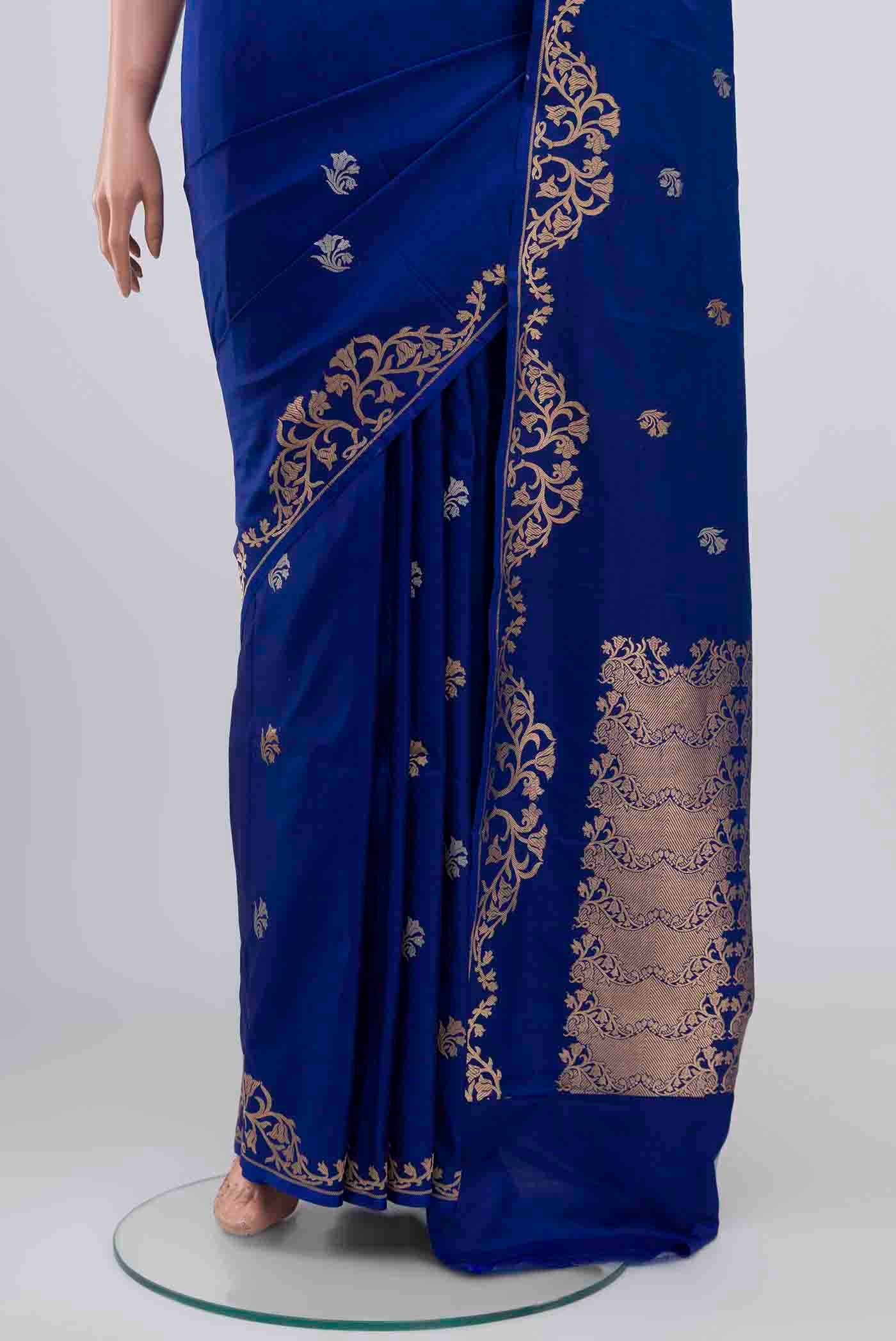 Mrunali-Blue Banarasi Katan Silk Saree - Image 4