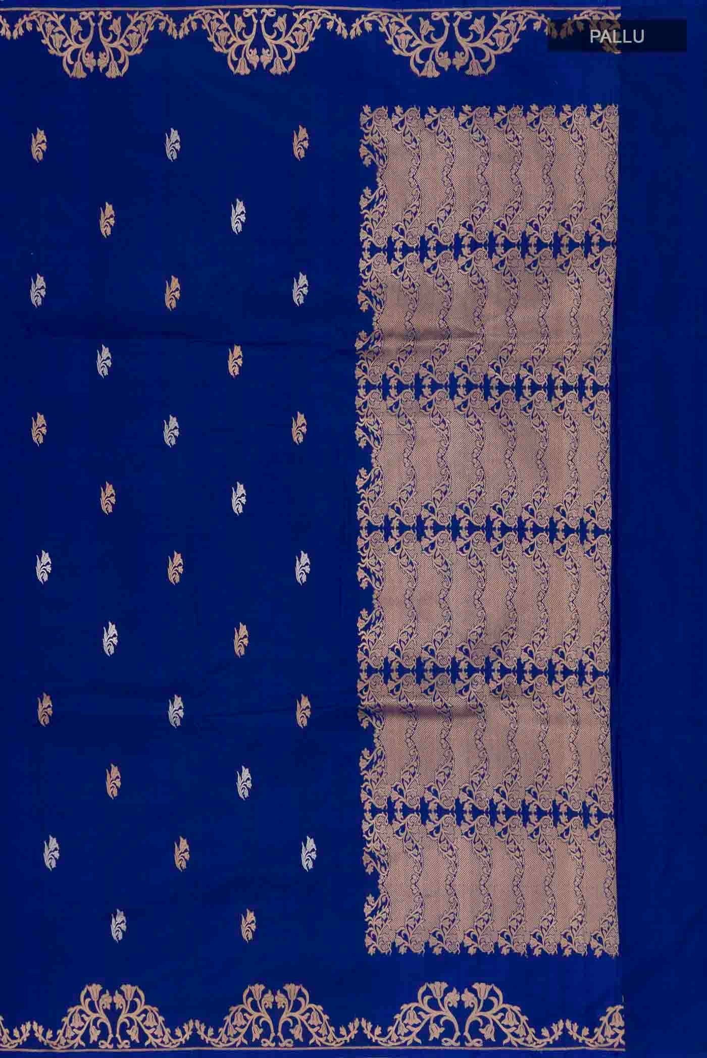 Mrunali-Blue Banarasi Katan Silk Saree - Image 8