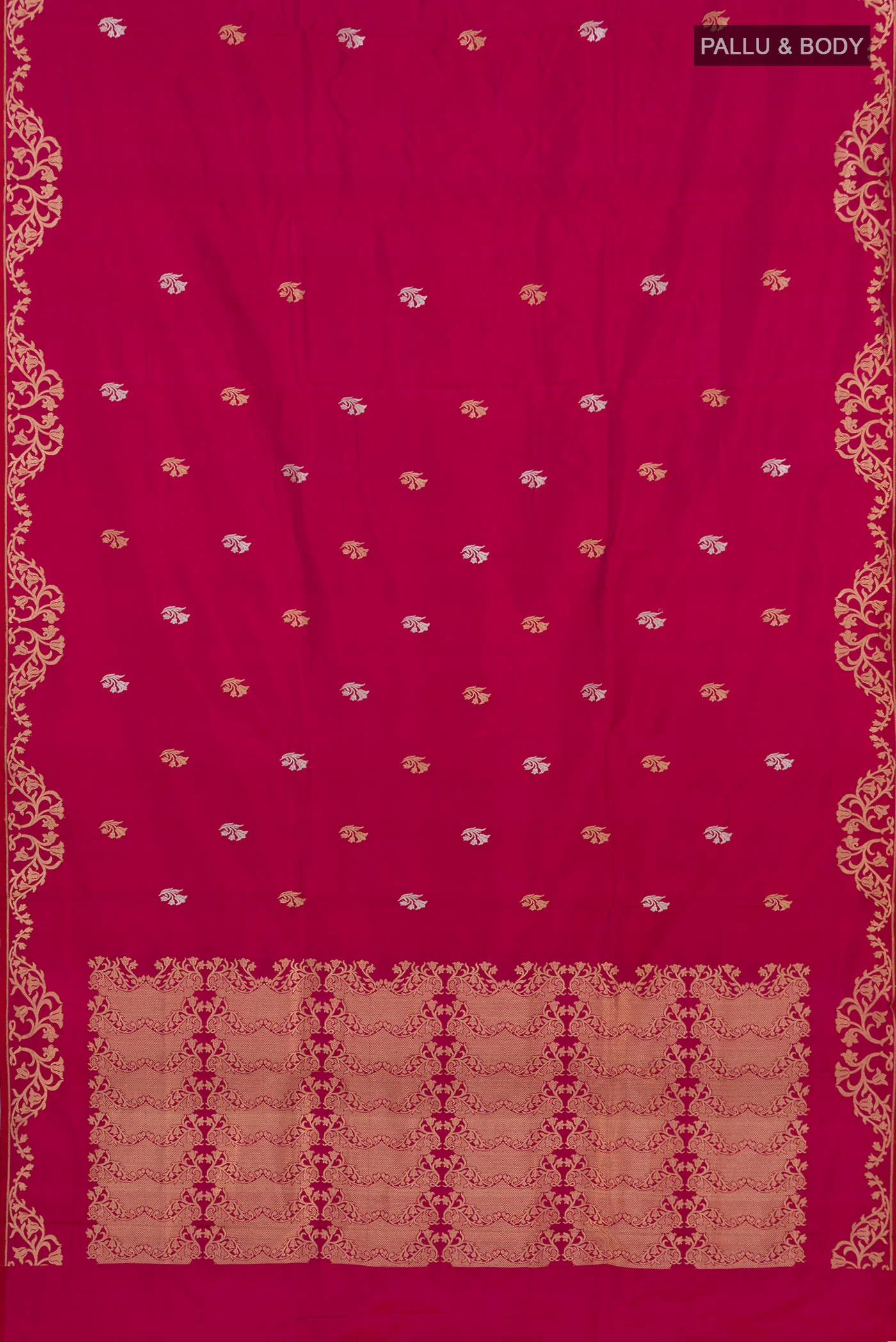 Mrunali- Magenta Banarasi Katan Silk Saree - Image 7