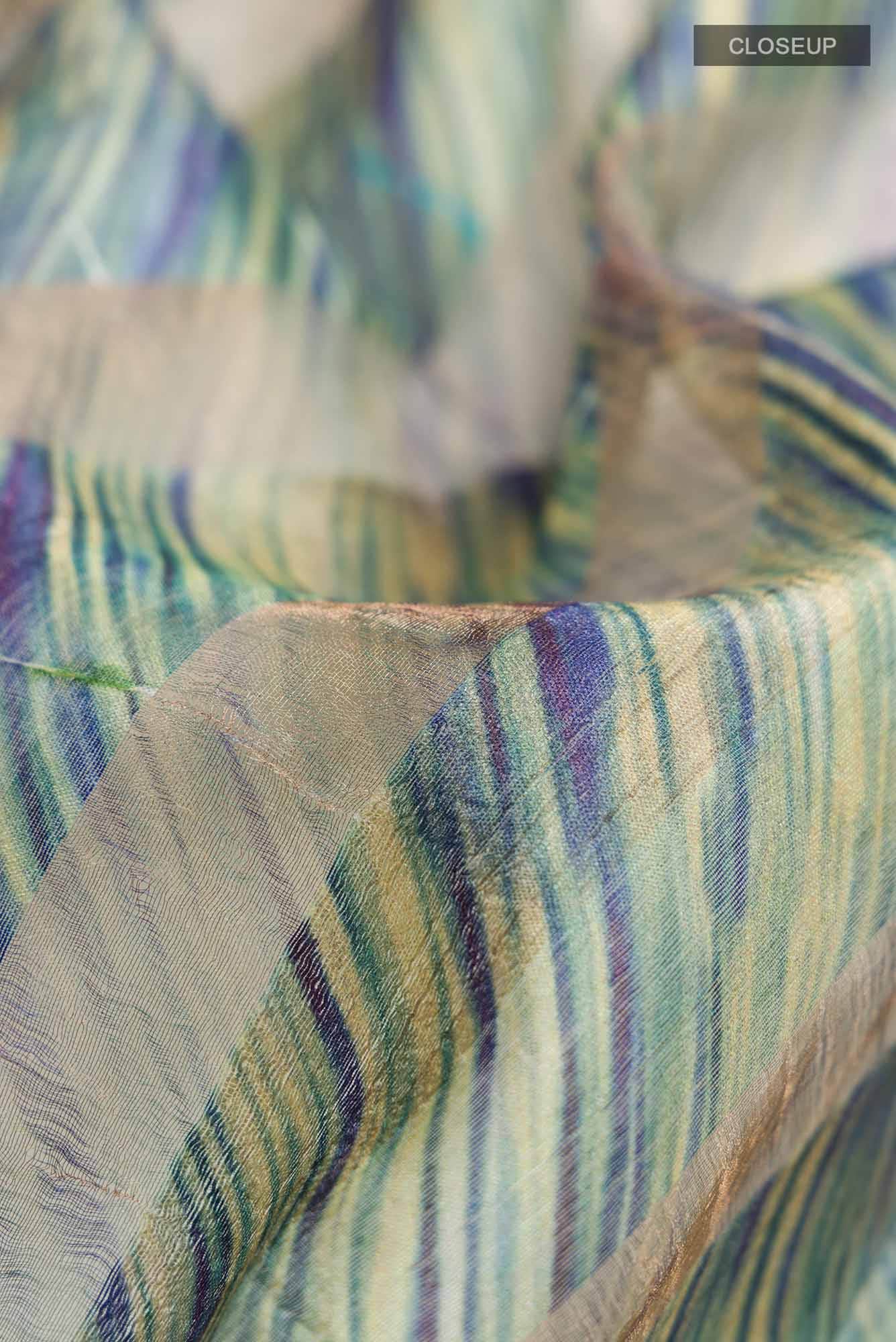 Multi Bhagalpuri Tussar Silk Saree - Image 2