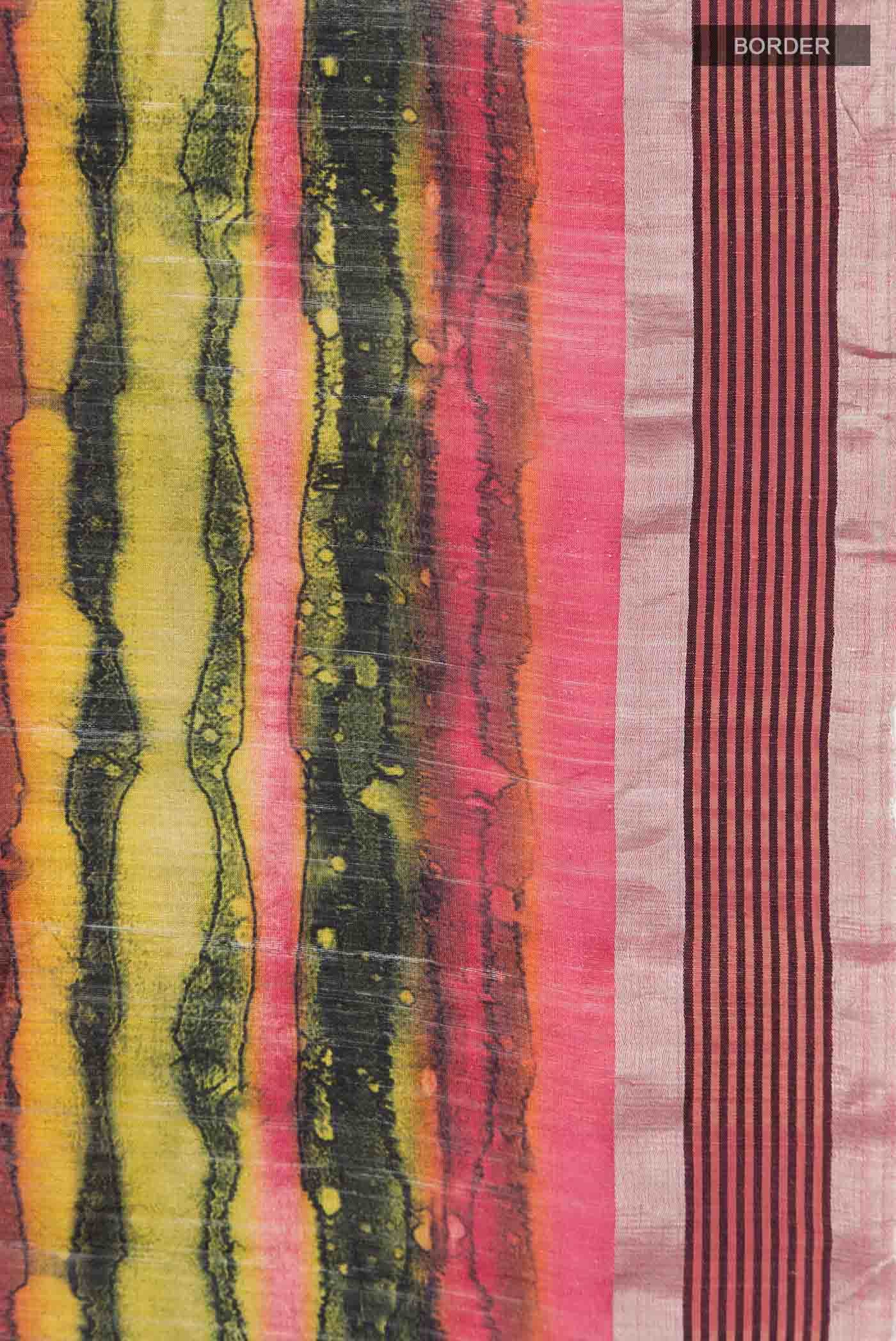 Multi Bhagalpuri Tussar Silk Saree - Image 4