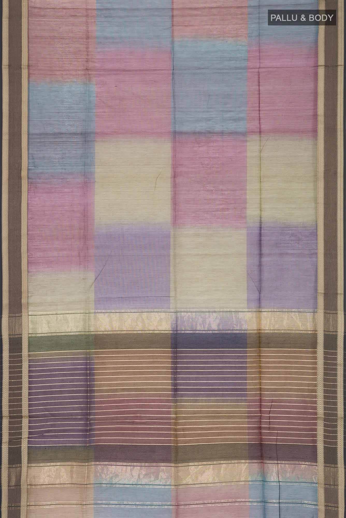 Multi Blended Maheshwari Silk Cotton Saree - Image 2