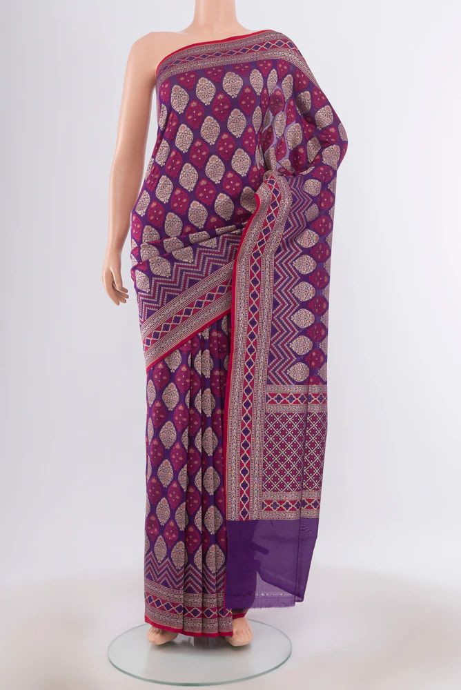 Violet Banarasi Silk Saree