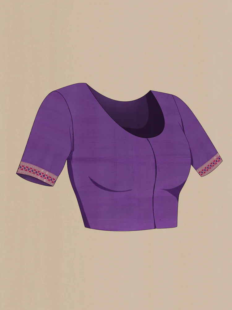 Violet Banarasi Silk Saree - Image 4