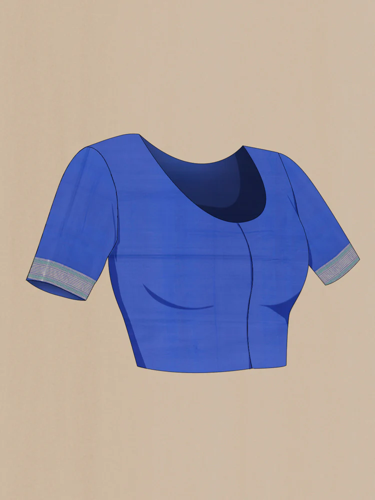 Royal Blue Banarasi Silk Saree - Image 4