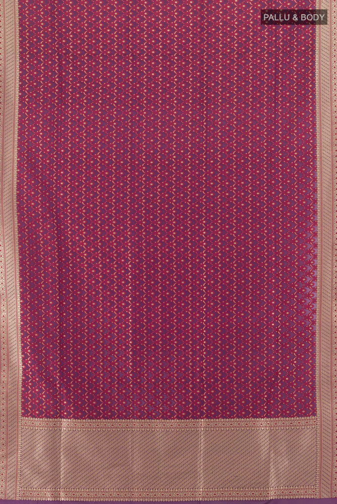 Purple Banarasi Silk Saree - Image 5