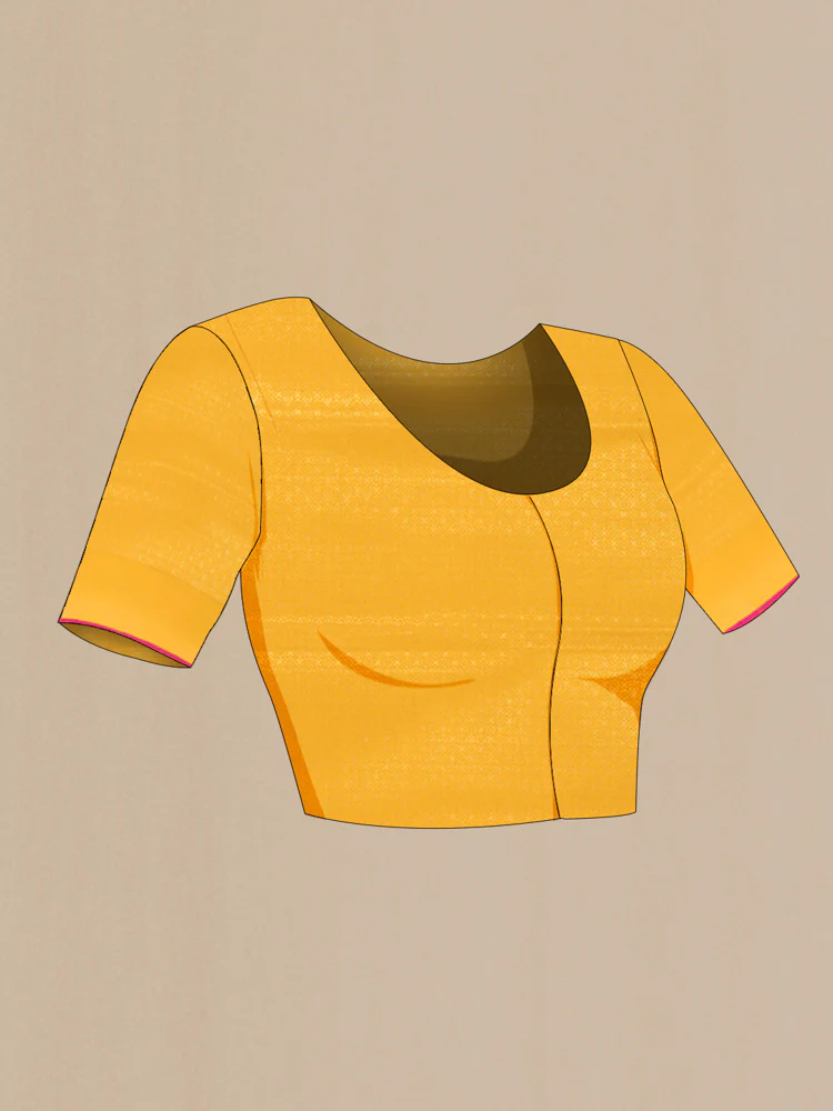 Yellow Banarasi Silk Saree - Image 4
